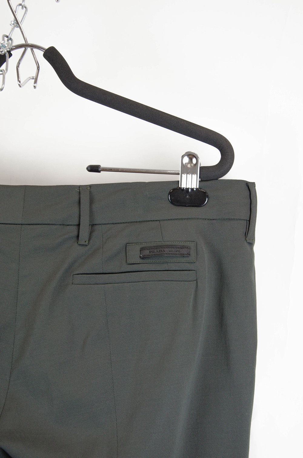 Prada Prada Dark Olive Wool Tapered Trousers IT48/W35 Size US 35 - 6 Thumbnail