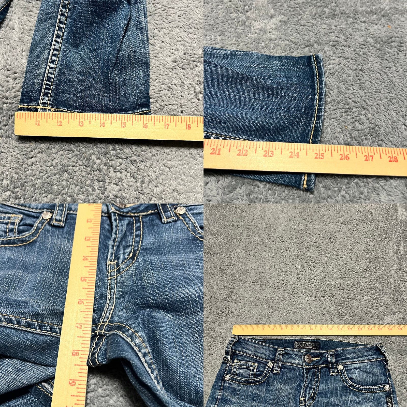 Silver Jeans Co. VINTAGE Silver Jeans Womens 27 (29x25) Aiko Capri Straight Blue Denim Pants Western Womens Size 27" / US 4 / IT 40 - 8 Thumbnail