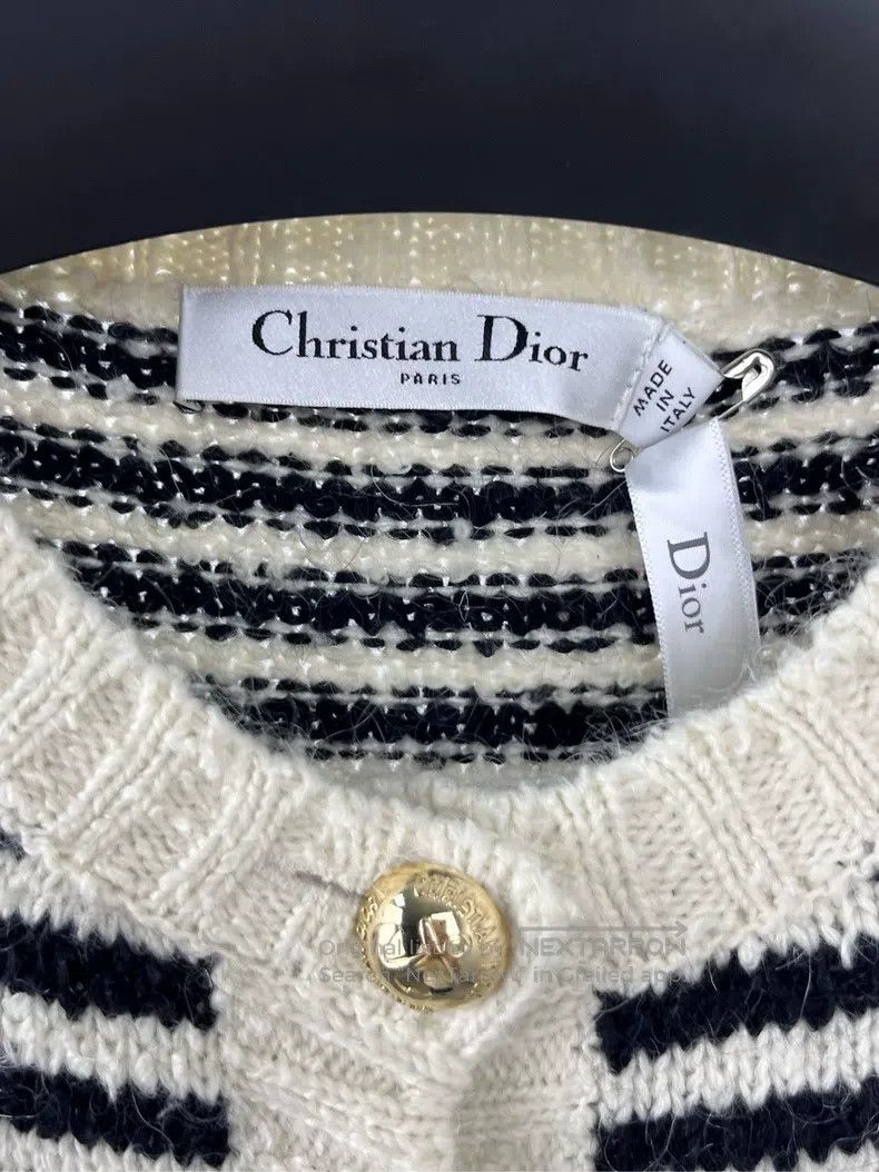 Dior Dior White striped single-breasted long-sleeved knitted wo Size XS / US 0-2 / IT 36-38 - 4 Thumbnail