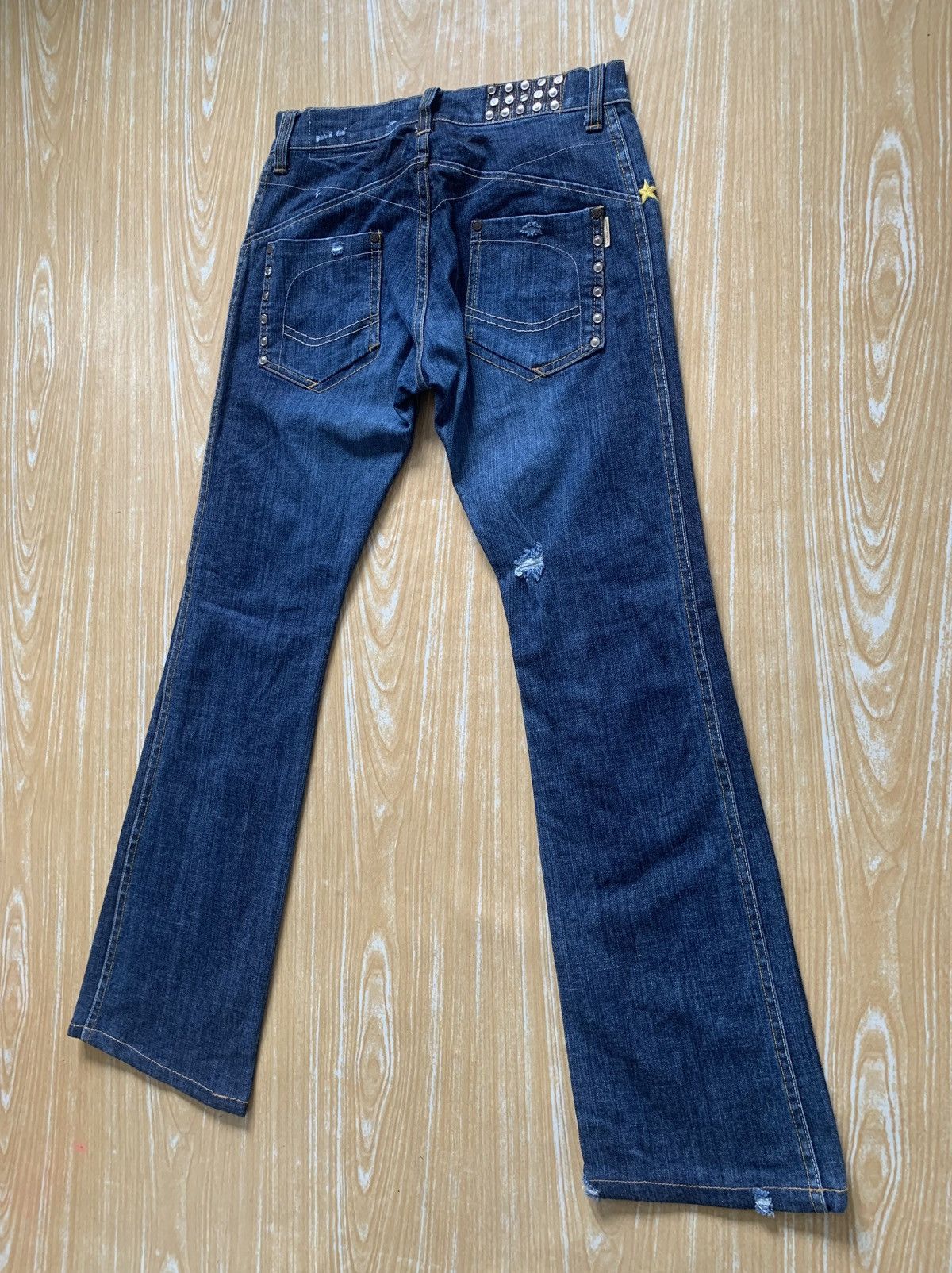 Japanese Brand 🔥 Ocean Pacific Distressed Flare Bootcut Unisex Jeans Pant Size US 27 - 8 Thumbnail