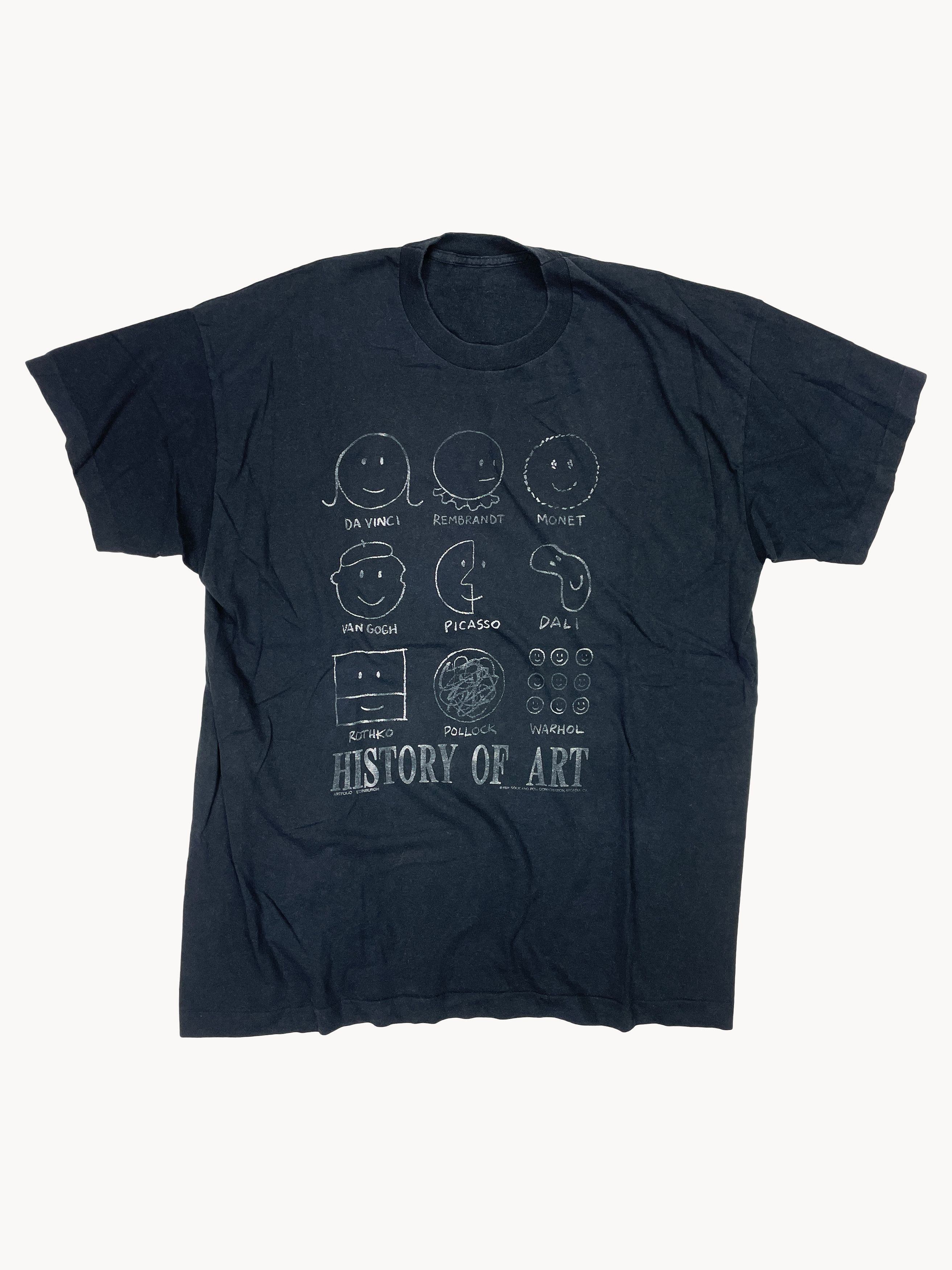Vintage Vintage 1991 Artfolio History of Art T-Shirt L Black 90s