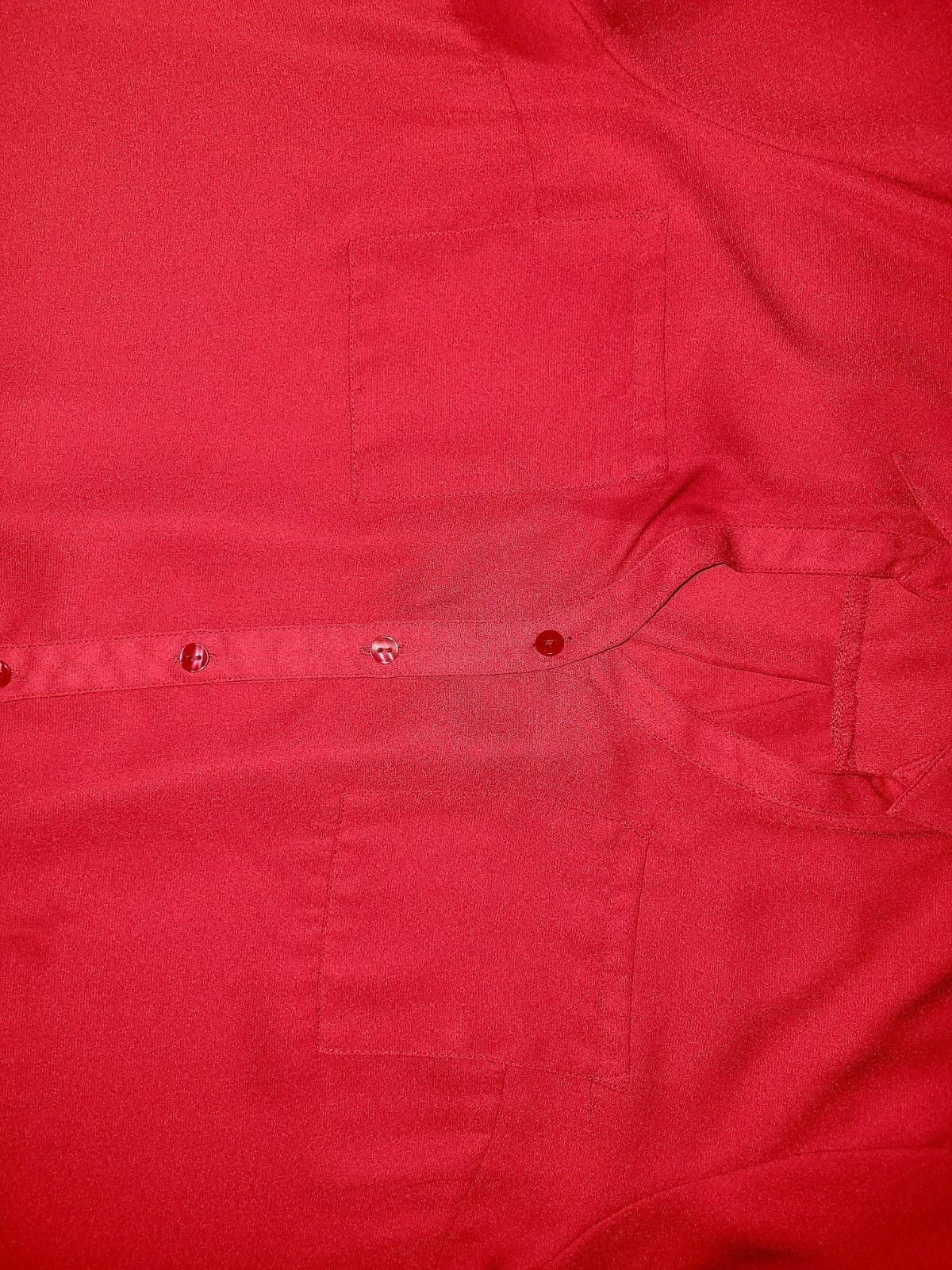 Designer IN San Francisco women s XL red 3/4 sleeve button up blouse Size XL / US 12-14 / IT 48-50 - 4 Thumbnail