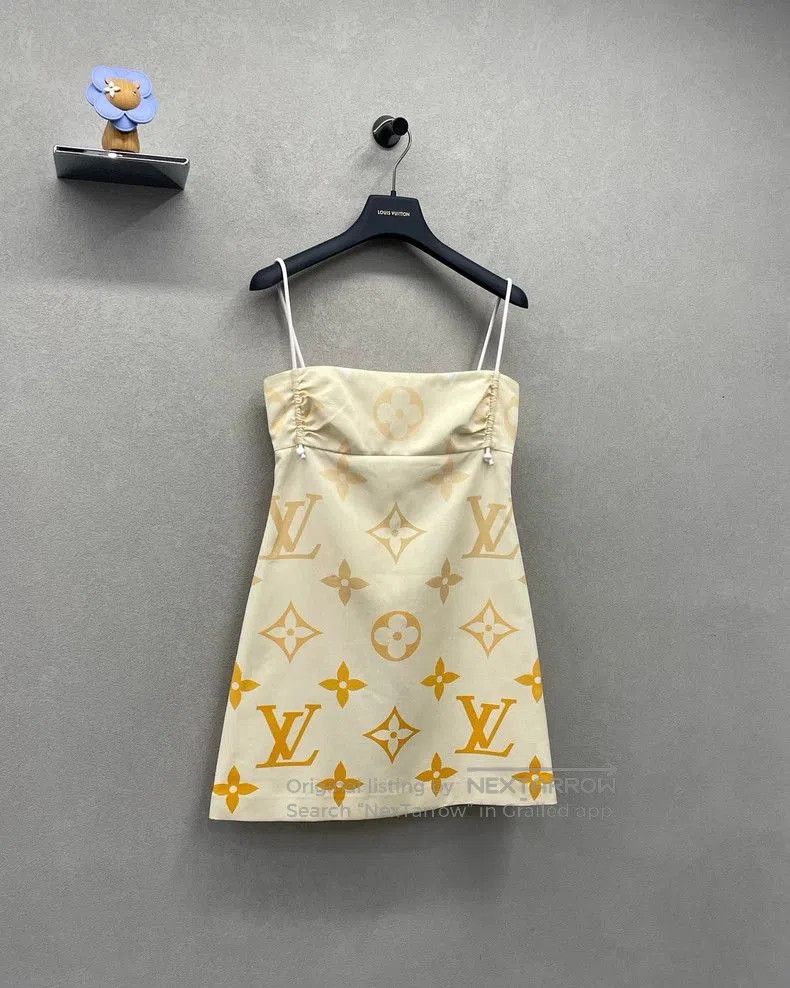 Louis Vuitton LV Cream Sling Short Dress. Size US XS / EU 42 / 0 - 3 Thumbnail