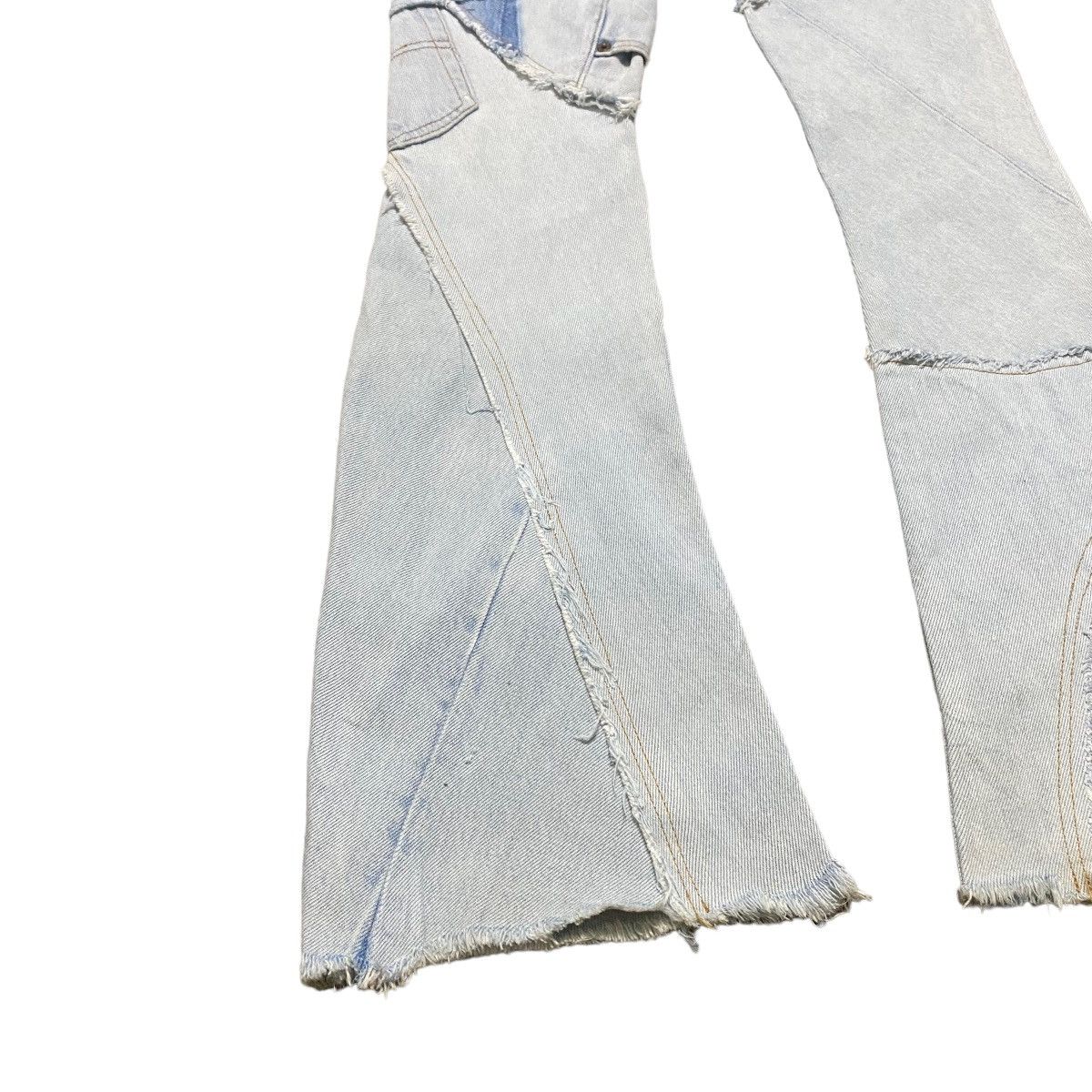 Japanese Brand JUNGLE CAT Reworked Recylce Paper Denim Flare Jeans Size US 28 / EU 44 - 15 Thumbnail