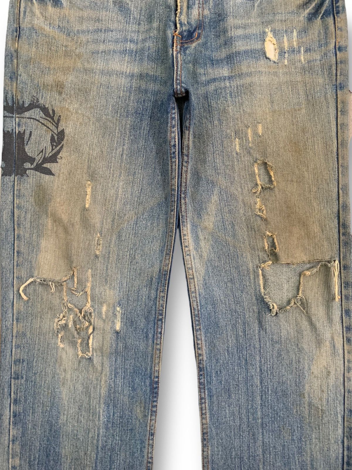 Ed Hardy Vintage Japanese Brand Mud Wash Distressed Grunge Jeans Size US 32 / EU 48 - 7 Thumbnail