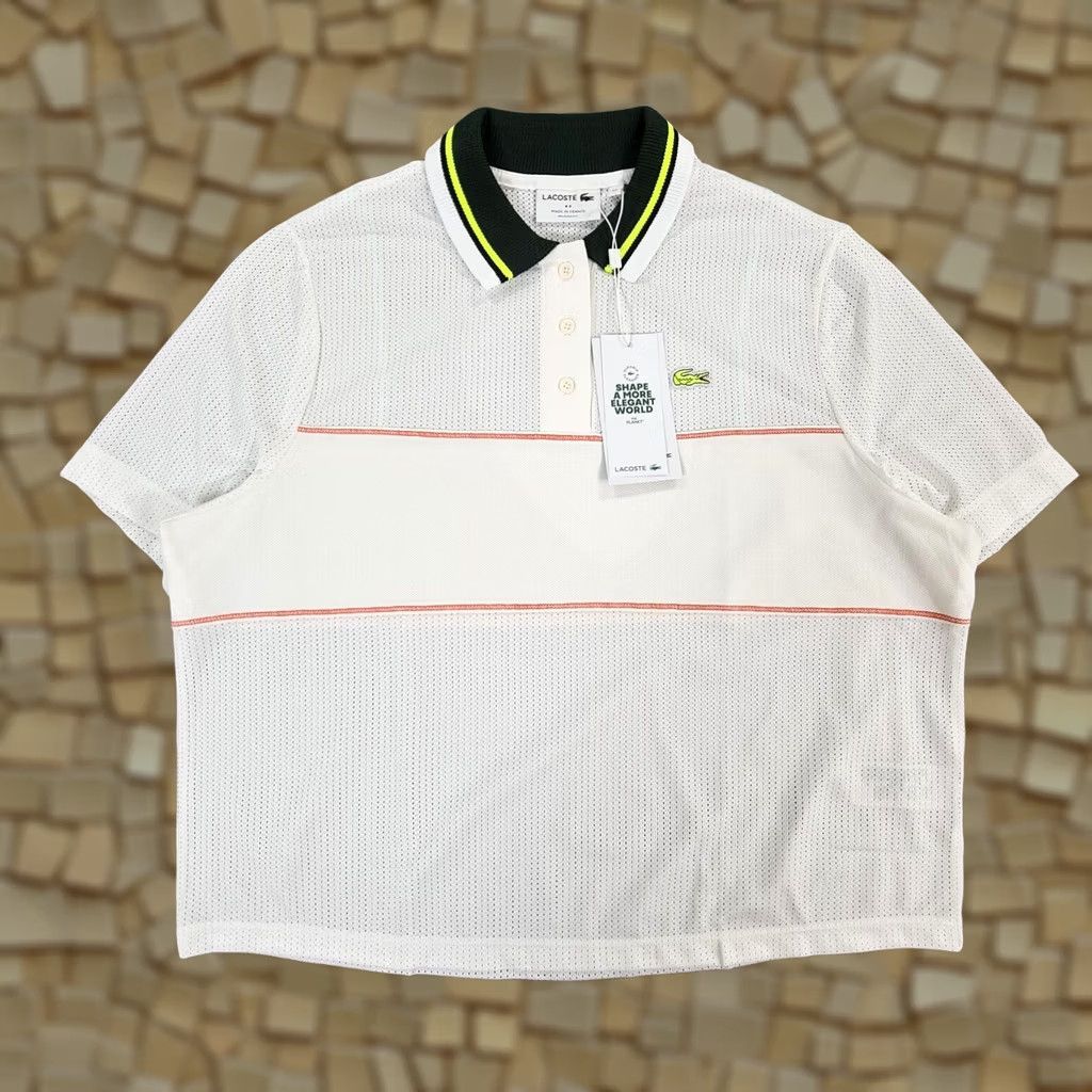 Lacoste Lacoste Polo Shirt Womens White 44 Slim Short Sleeve Collared Knit 100% Polyester Machine Washable PF5627 Size M / US 6-8 / IT 42-44 - 1 Thumbnail