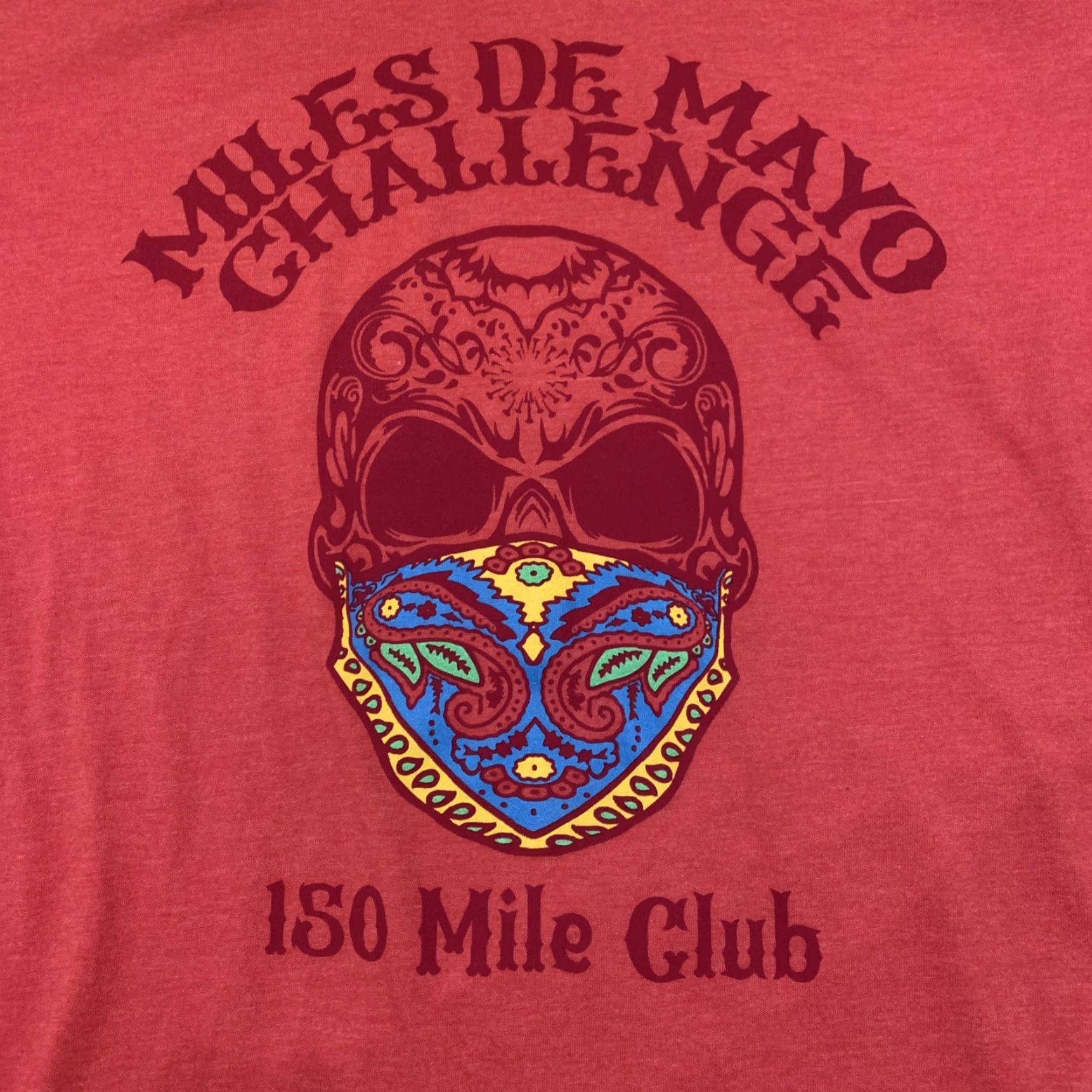 Vintage VINTAGE Club T-Shirt Sugar Skull Pink Adult Large Miles De Mayo Challenge 150 Mile Club Unisex Size US L / EU 52-54 / 3 - 2 Thumbnail