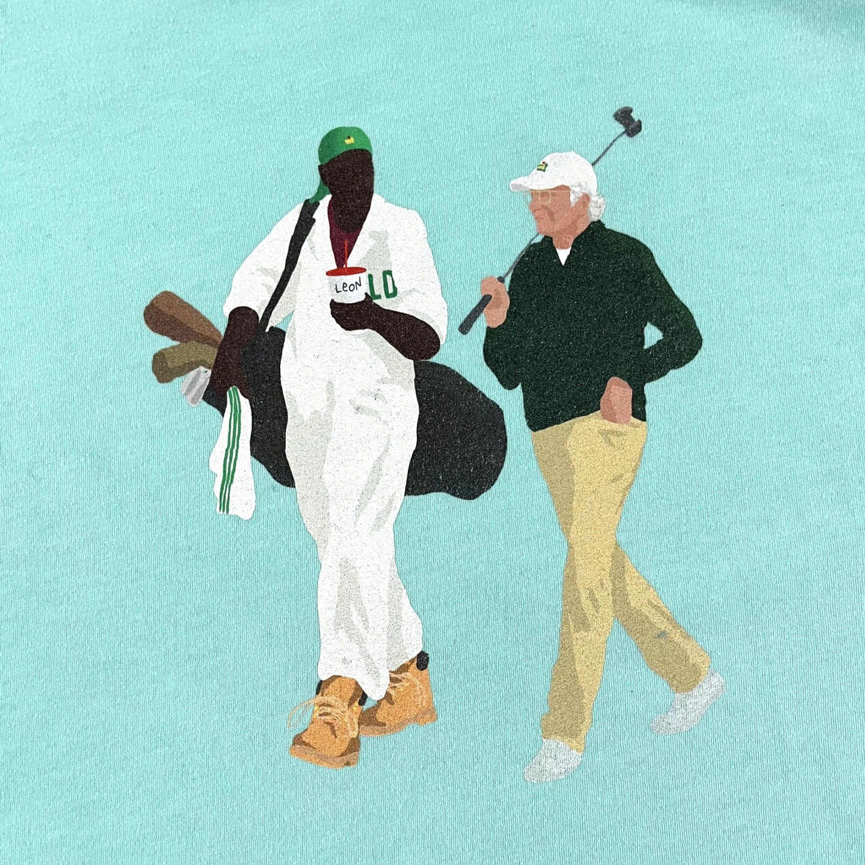 Vintage Mens Golf Shirt M Mint Green Masters Augusta Hats LEON Caddie Graphic Tee Shirt Green Mens Mid | 2010-2019 | Cotton Blend | Regular Fit Size US M / EU 48-50 / 2 - 2 Thumbnail