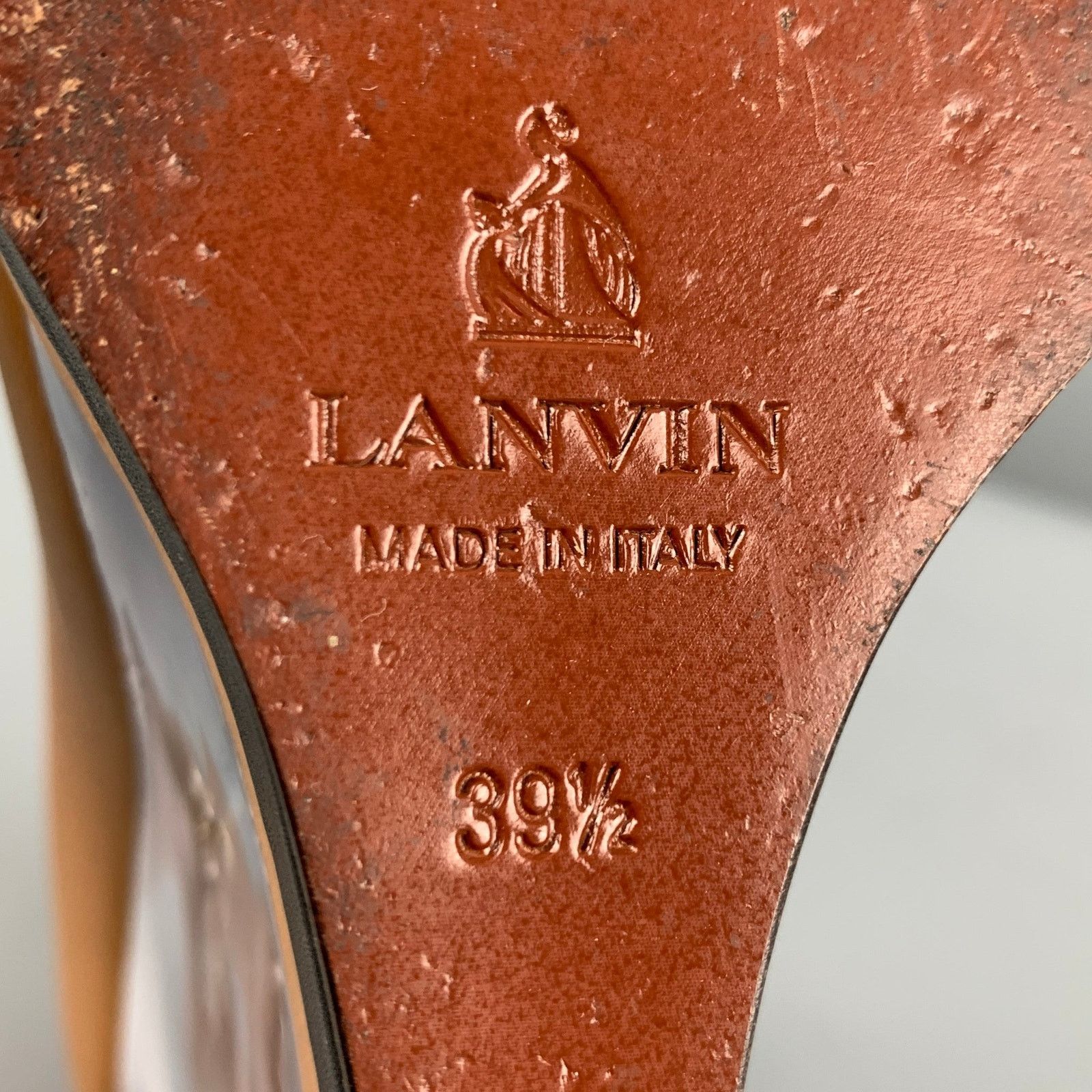 Lanvin LANVIN Size 9.5 Beige Clear Leather Wedge Pumps Size US 9.5 / IT 39.5 - 7 Thumbnail
