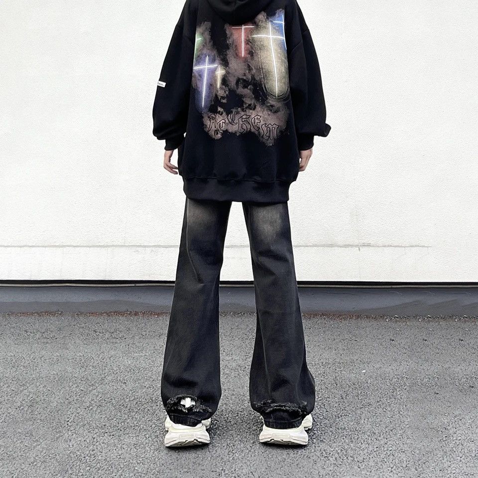 Denime × Japanese Brand × Vintage Flare Jeans Men Baggy Wide Leg Streetwear Size US 34 / EU 50 - 3 Thumbnail