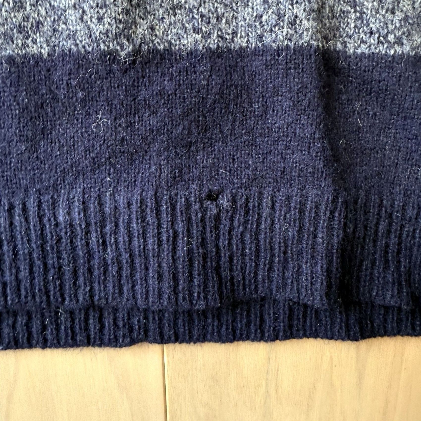 Vintage VINTAGE Shipley & Halmos Sweater XL Blue Striped Wool Pullover Shawl Collar Outerwear Size US XL / EU 56 / 4 - 6 Thumbnail