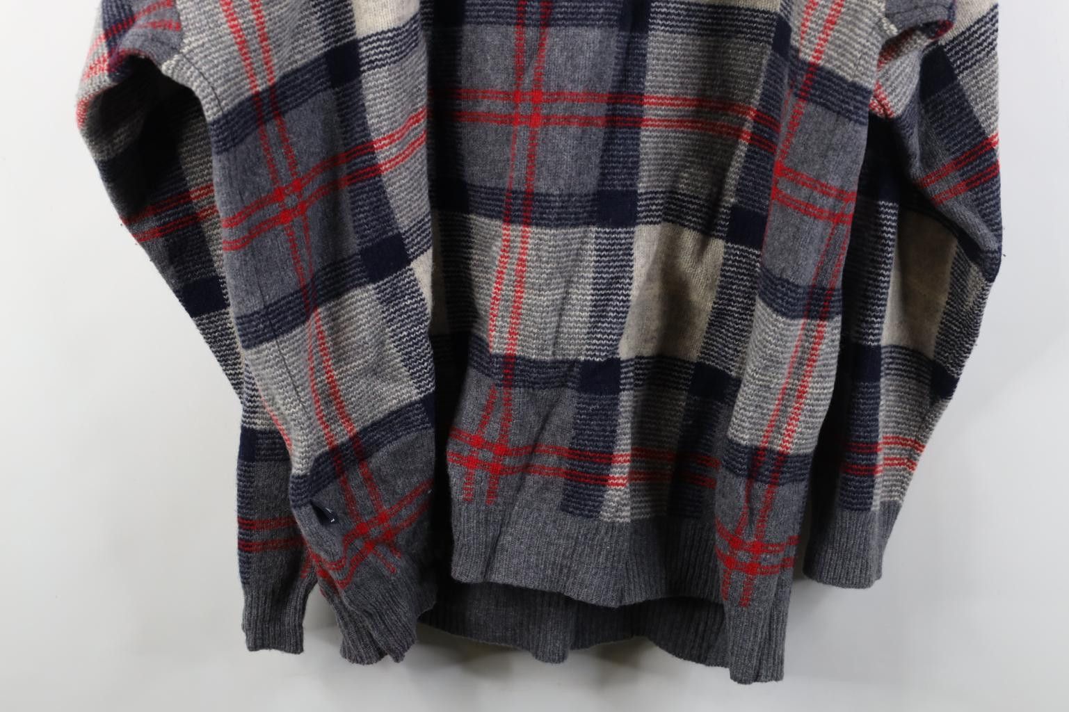Nautica Vintage 90s Nautica Wool Knit V-Neck Sweater Checkered Plaid Size US XL / EU 56 / 4 - 11 Thumbnail