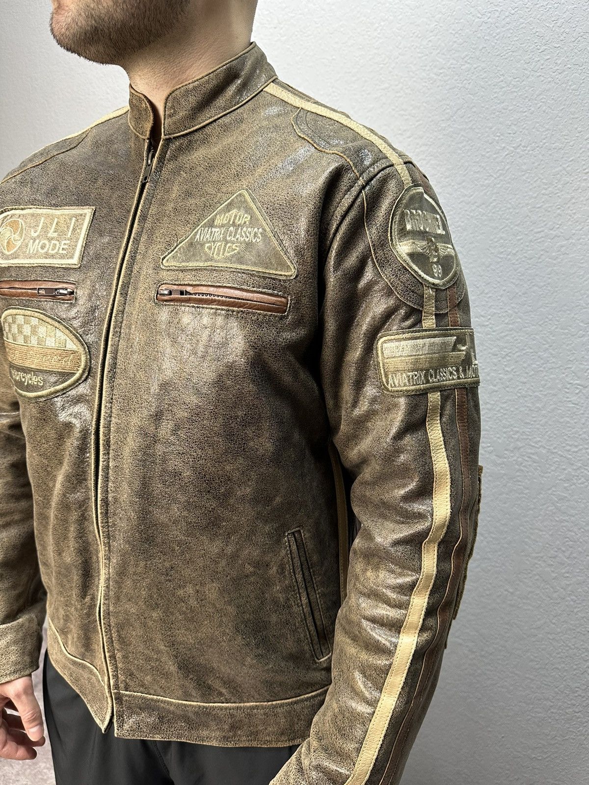 Vintage Vintage Y2K Leather Jacket Racing MOTO Archive Boxy Aviatrix Size US L / EU 52-54 / 3 - 11 Thumbnail