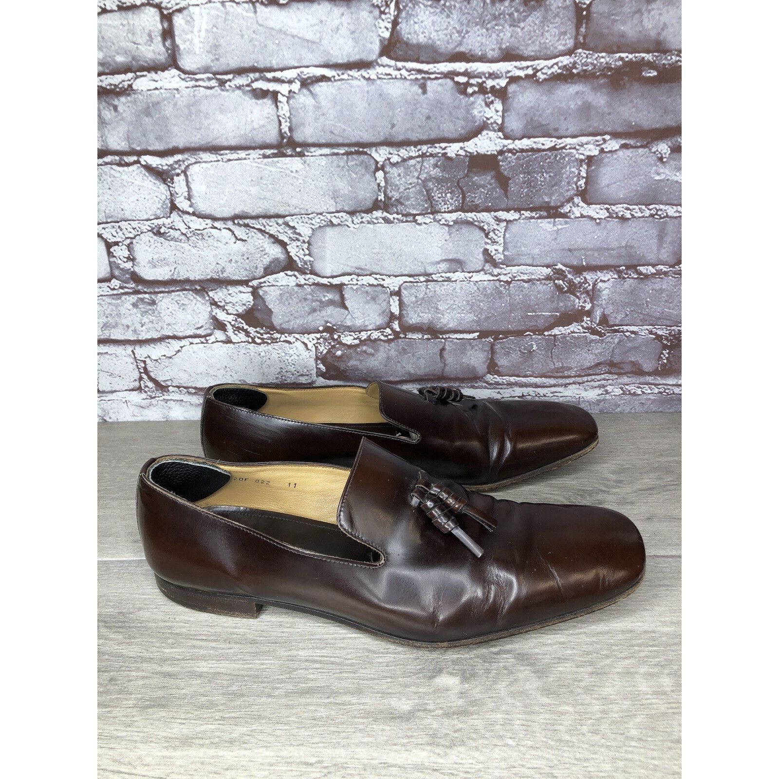 Prada Prada Milano Brown Leather Designer Tassel Loafers Dress Sho Size US 11 / EU 44 - 24 Thumbnail