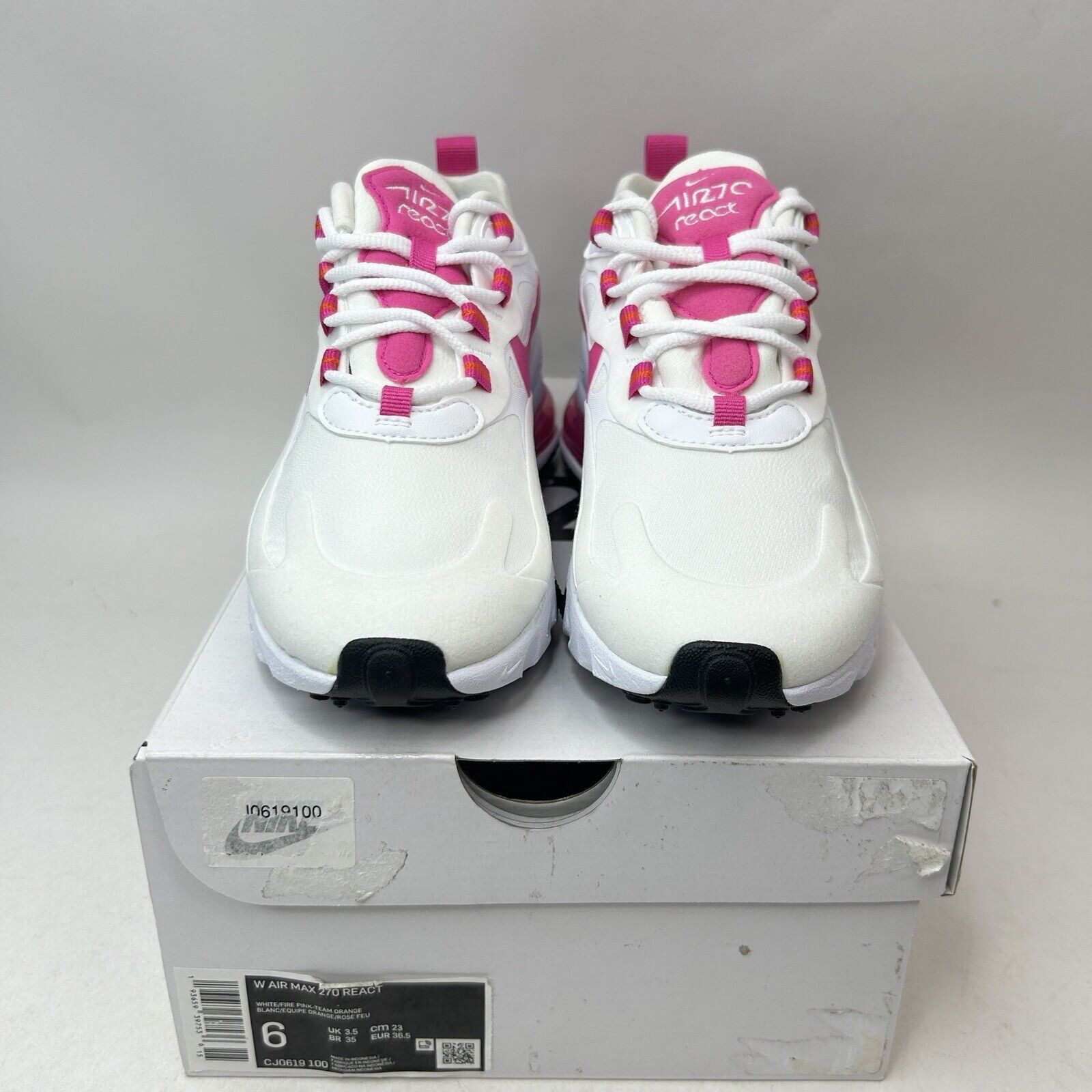 Nike Nike Air Max 270 React WMNS “White Fire Pink” 2024 Size US 6 / IT 36 - 2 Thumbnail