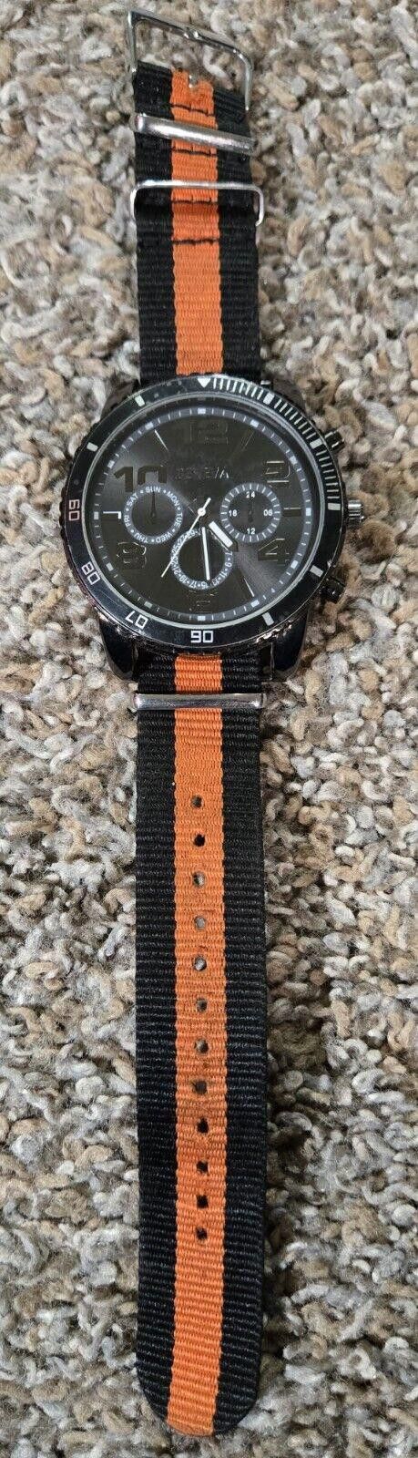 Geneva Mens Geneva Watch 5105 With Black And Orange Band Size ONE SIZE - 1 Thumbnail