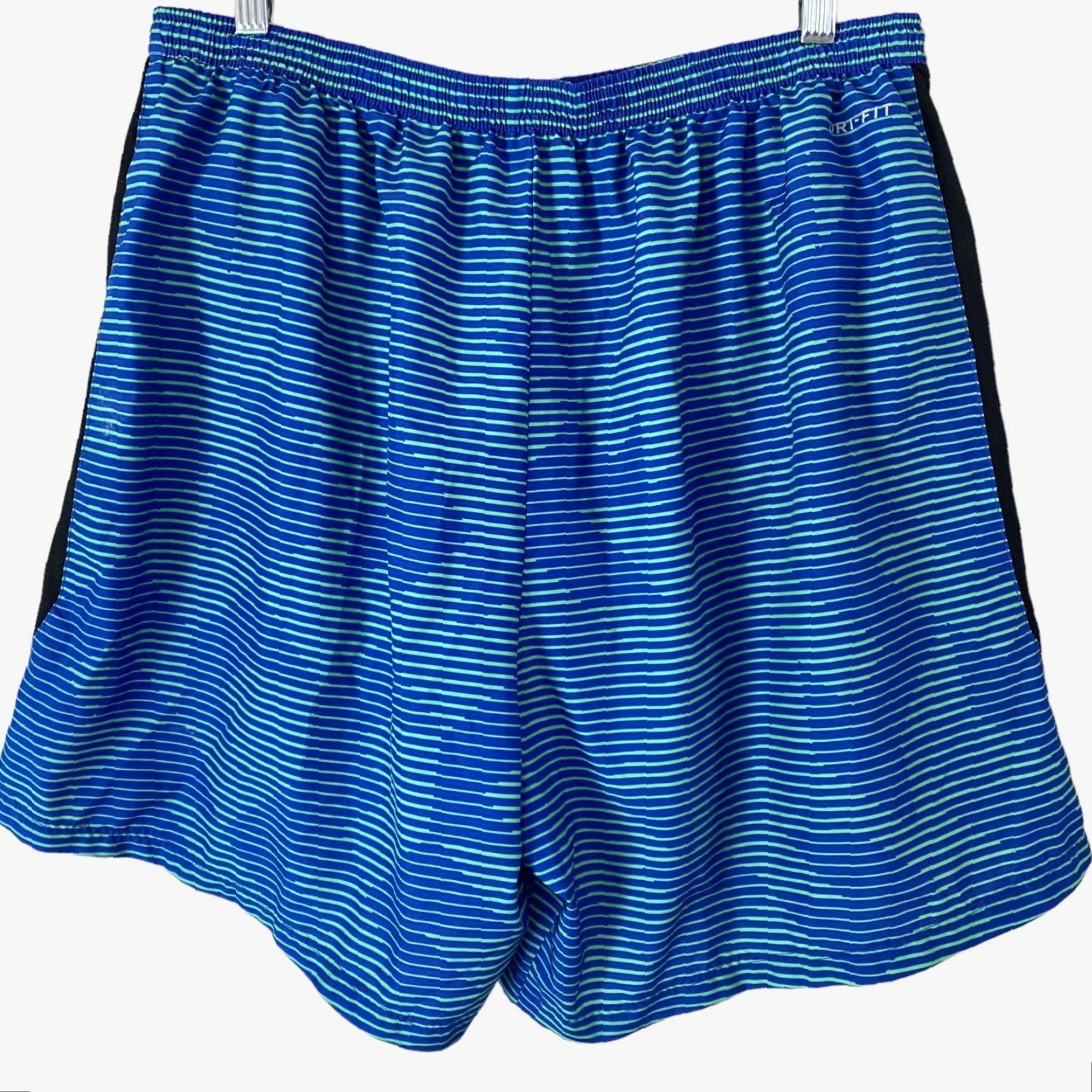 Nike VINTAGE Nike Dri-Fi Challenger Striped 7'' Running Short Blue Mens 2XL Lined Active Wear Size US 39 - 4 Thumbnail