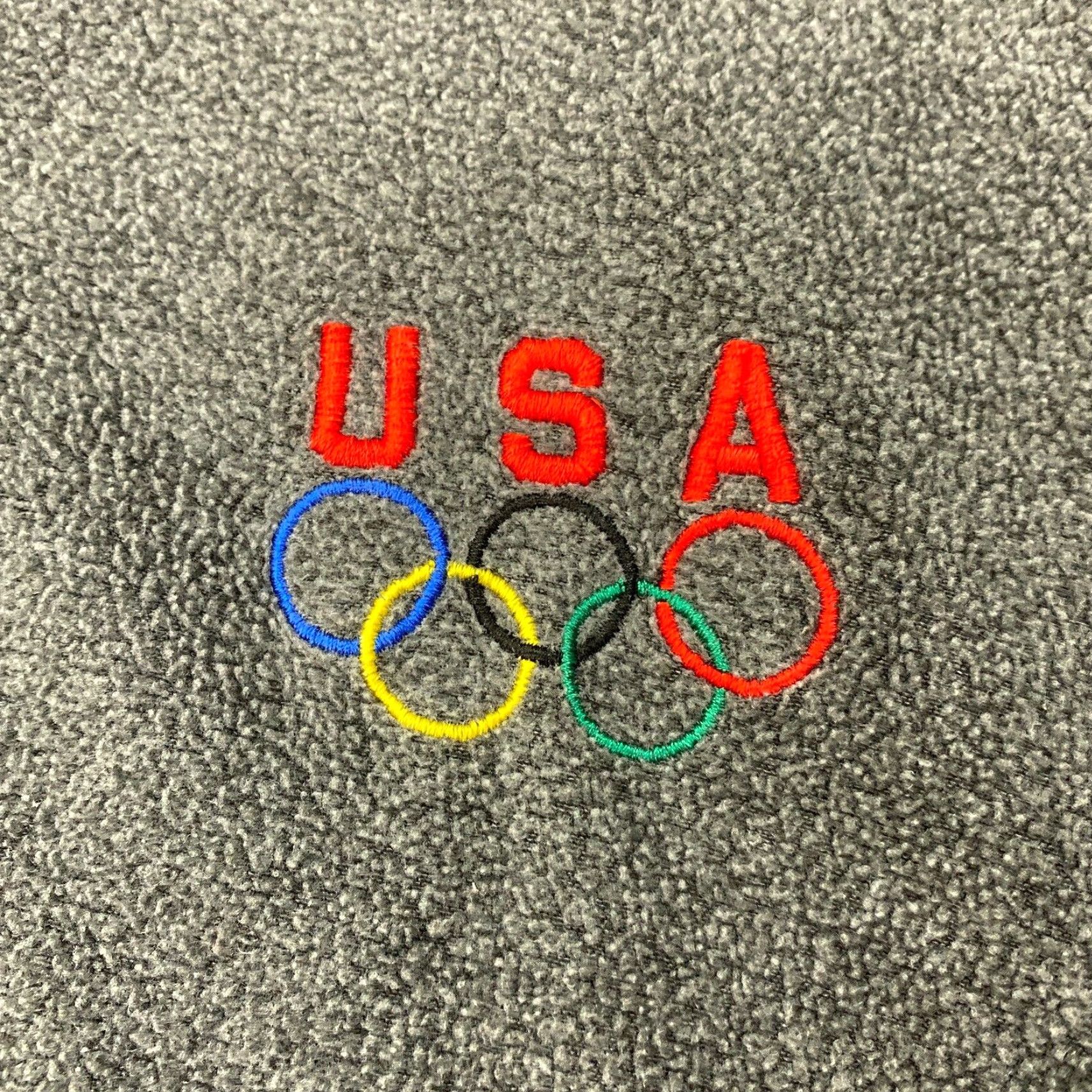 Vintage VINTAGE Olympic USA Fleece Jacket Mens XL Gray Full Zip Embroidered Windbreaker Jacket Size US XL / EU 56 / 4 - 2 Thumbnail