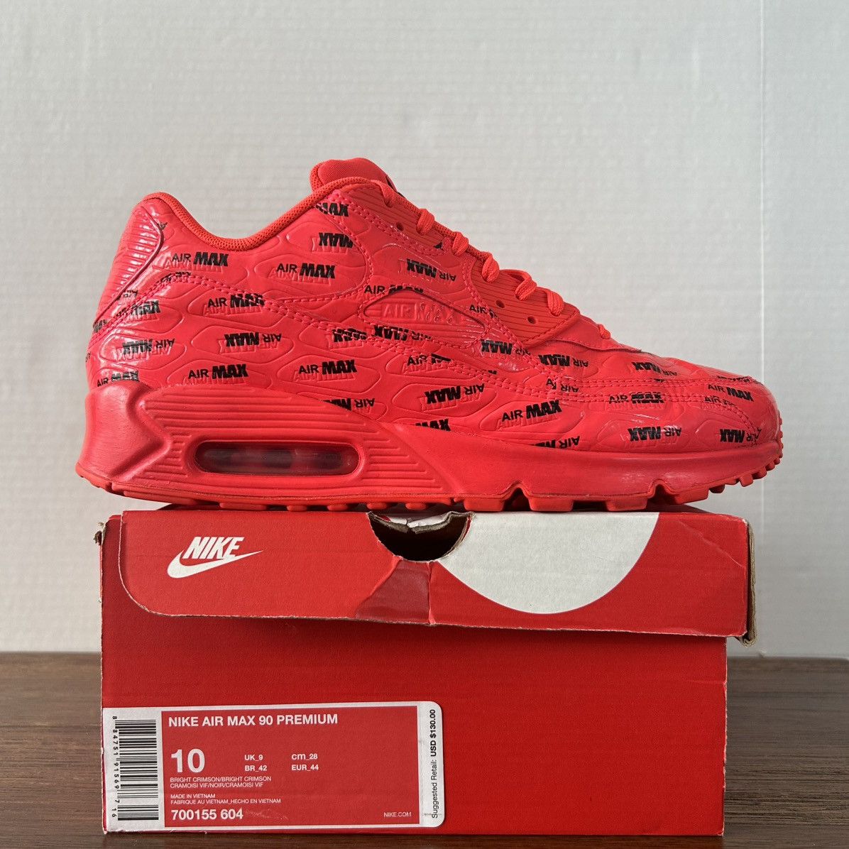 Nike Nike Air Max 90 Red Just Do It Pack Bright Crimson M10/W11.5 Size US 10 / EU 43 - 1 Thumbnail