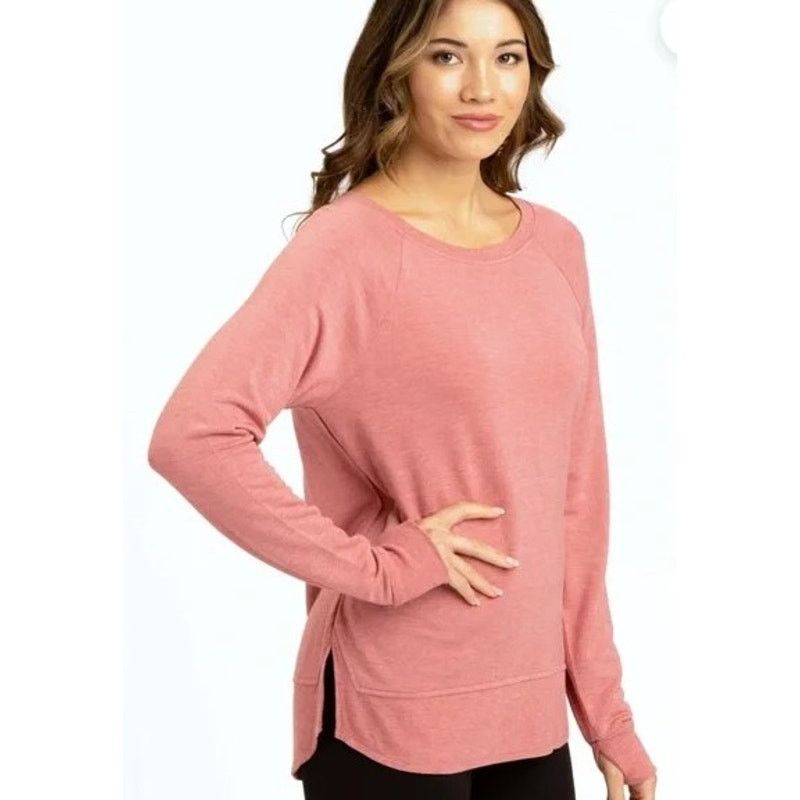 Threads 4 Thought Threads 4 Thought Leelu Rib Hem Dark Pink Raglan Sweatshirt Size M / US 6-8 / IT 42-44 - 2 Thumbnail