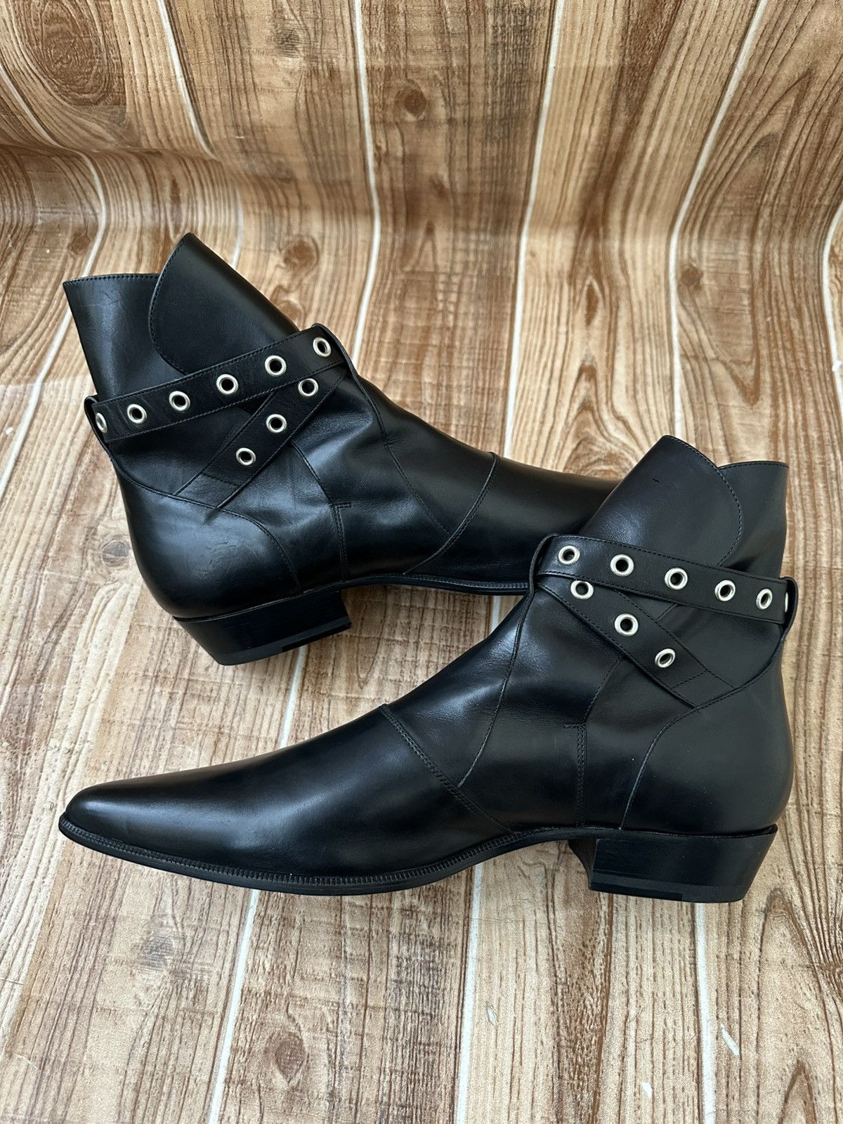Saint Laurent Paris Hedi Slimane Western Buckle Duckies Boots Size US 10 / EU 43 - 14 Thumbnail