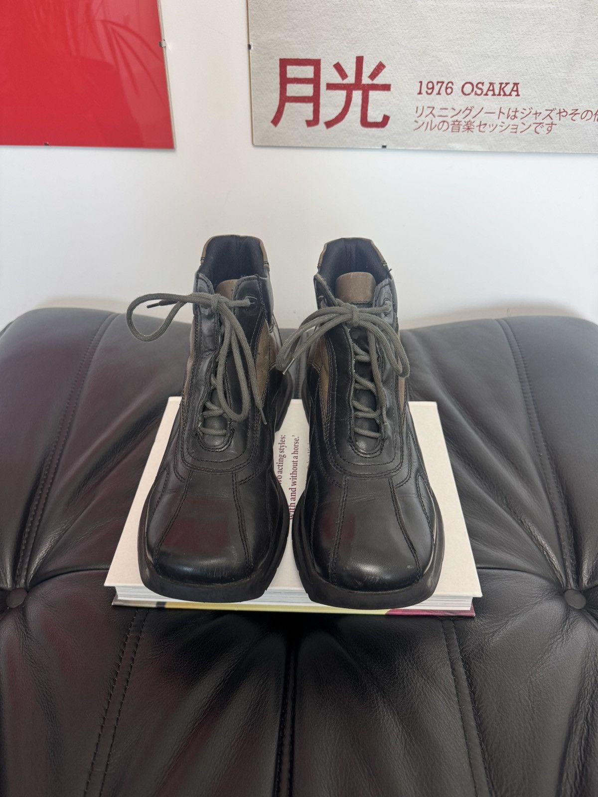 Vintage Vintage Memphis Italian Work Boots Genuine Leather Black Size US 9 / EU 42 - 2 Thumbnail