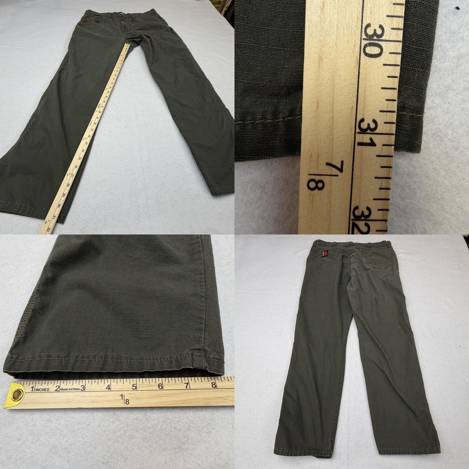 Wrangler Wrangler RIGGS Workwear Pants Mens 38x32 Green Carpenter Utility Ripstop Cotton Size US 38 / EU 54 - 8 Thumbnail