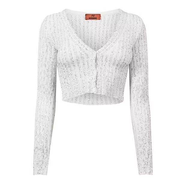 o1g2r1mq1124 Cardigan in Silver & White