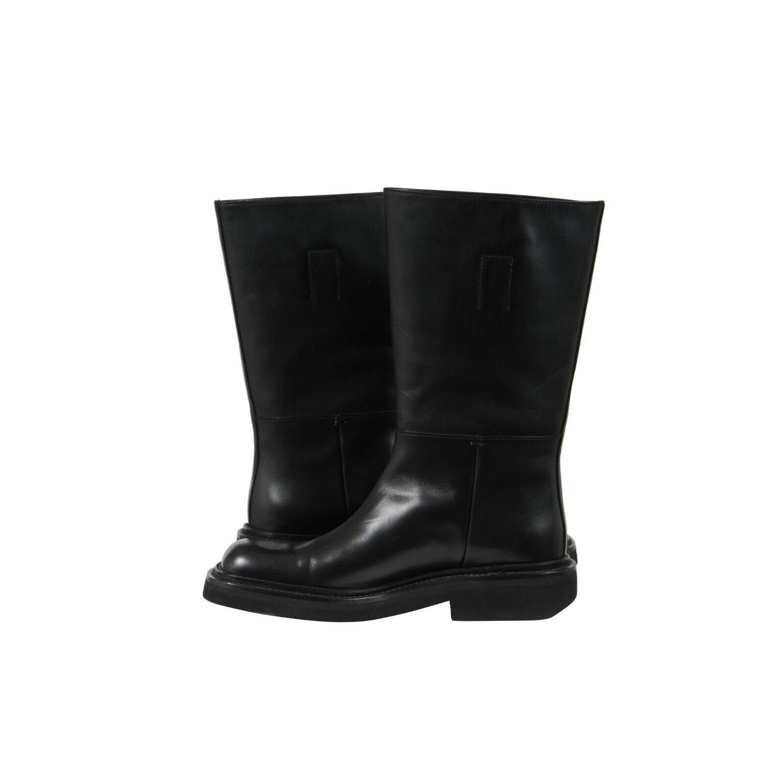 Prada Chunky Square Toe Boots Black Leather - 02104 Size US 7.5 / EU 40-41 - 10 Thumbnail