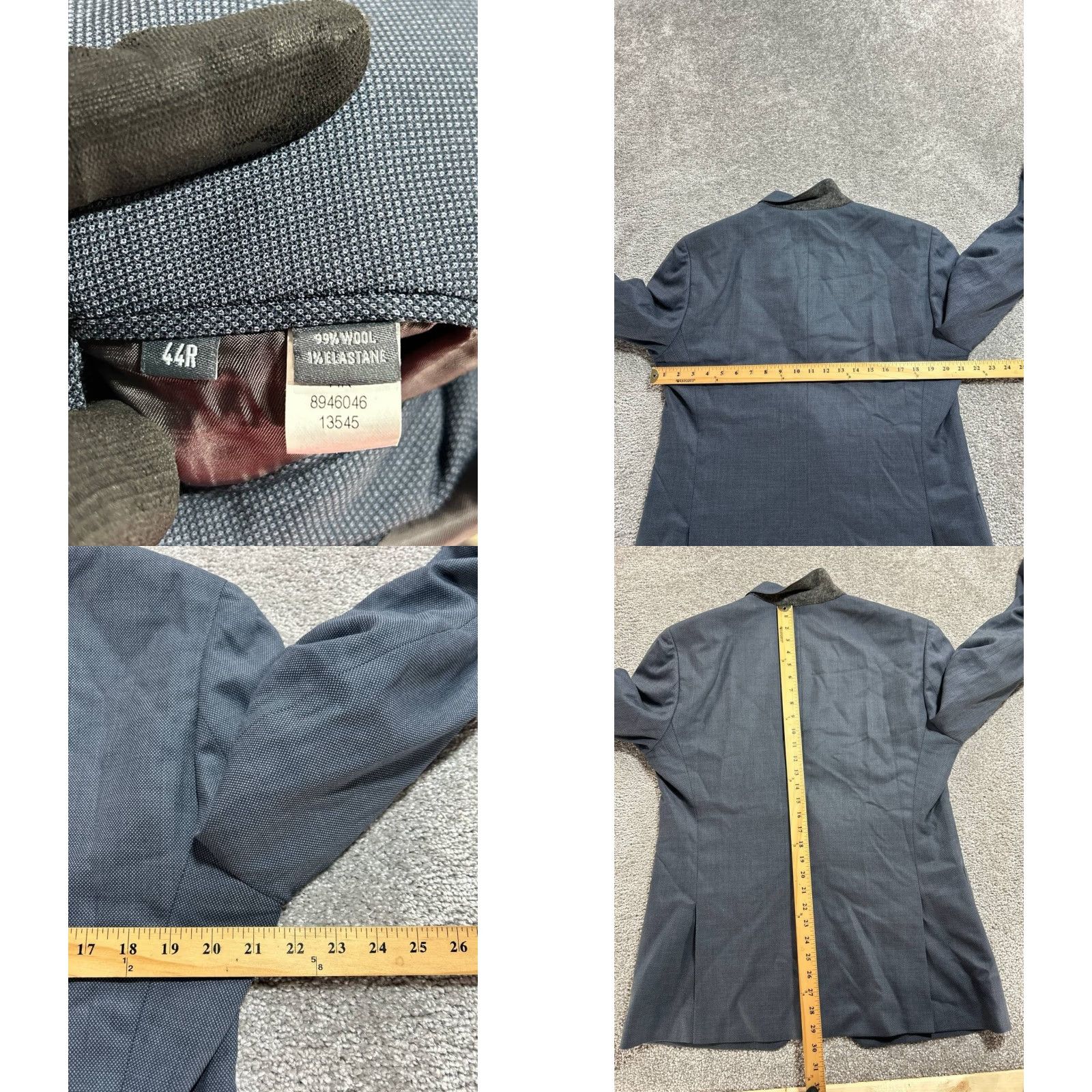 Bonobos Bonobos Blazer Jacket Mens 44 Gray Slim Wool Stretch Notch Lapel Jacket Single-Breasted Modern Classic Size 44R - 8 Thumbnail