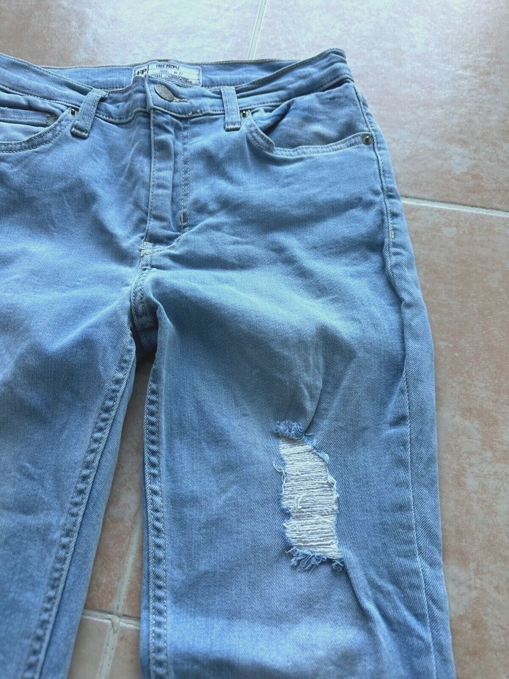 Free People Free People Great Heights Frayed Hem Skinny Jeans Size W27 Size 27" / US 4 / IT 40 - 6 Thumbnail