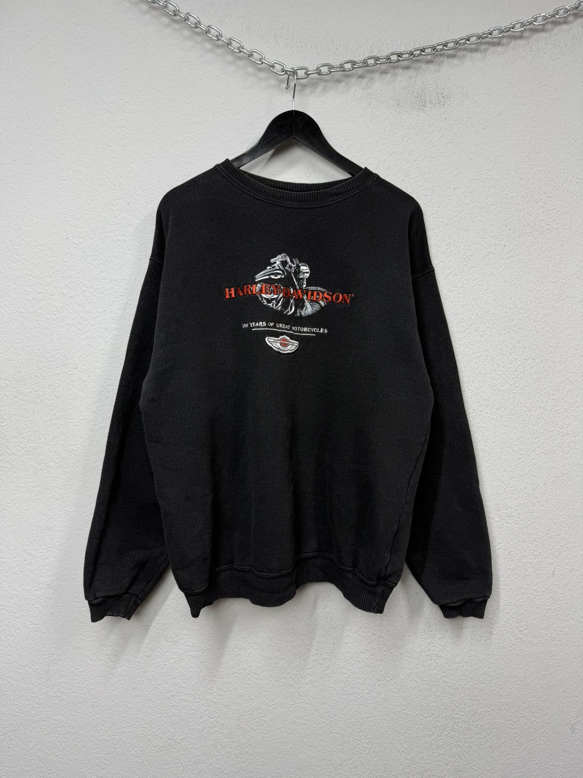 If Six Was Nine Vintage USA Harley-Davidson 100 Years Sweatshirt Distressed Size US XL / EU 56 / 4 - 1 Thumbnail