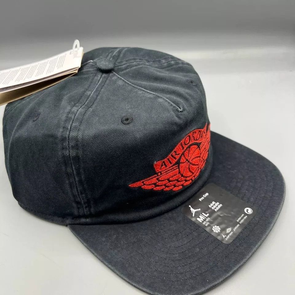 Jordan Brand Air Jordan Wings Hat Men M-L Denim Washed Jumpman Strap Back Size ONE SIZE - 3 Thumbnail