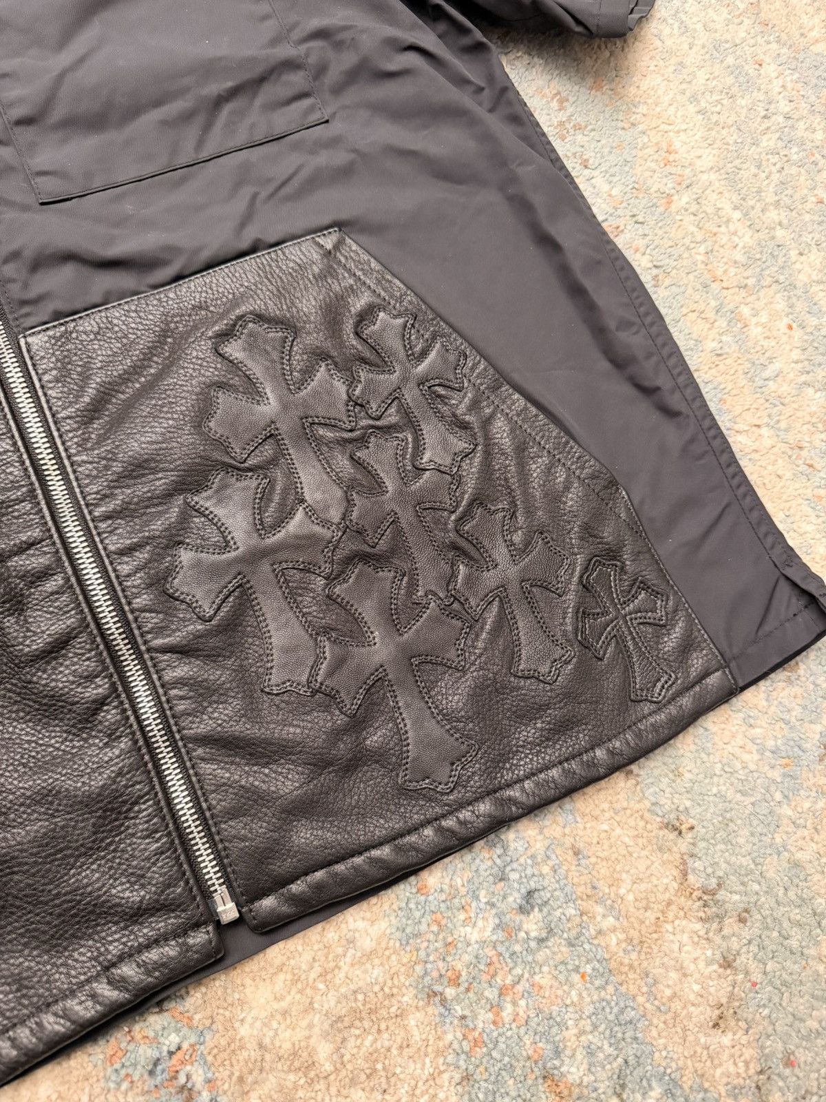 Chrome Hearts Chrome Hearts Leather Nylon Cross Patch Flooded Zip Shirt Size US M / EU 48-50 / 2 - 3 Thumbnail