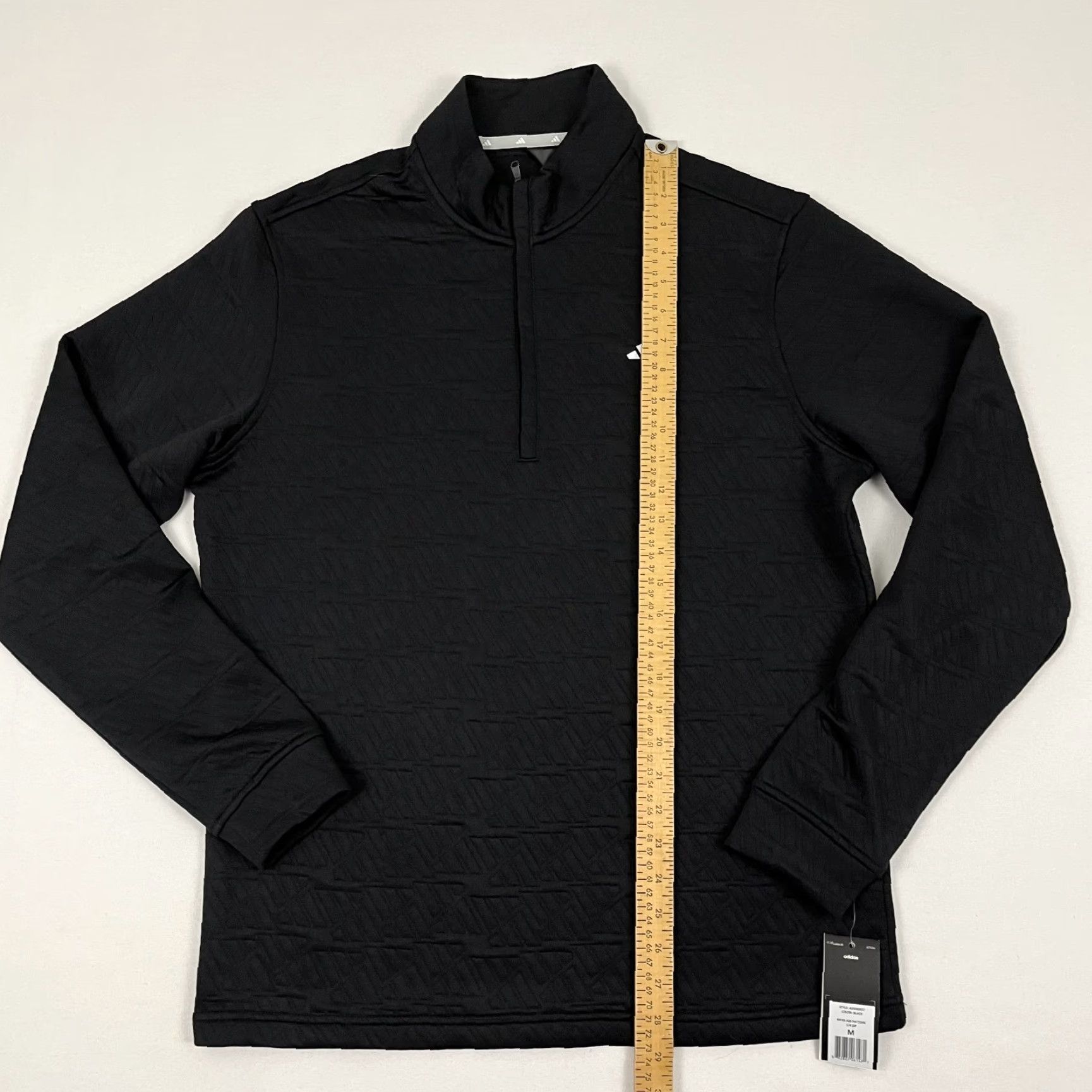 Adidas Adidas Pullover Mens Medium Black Adi Pattern Quarter Zip Active Golf Sweatshirt Jacket Size US M / EU 48-50 / 2 - 4 Thumbnail