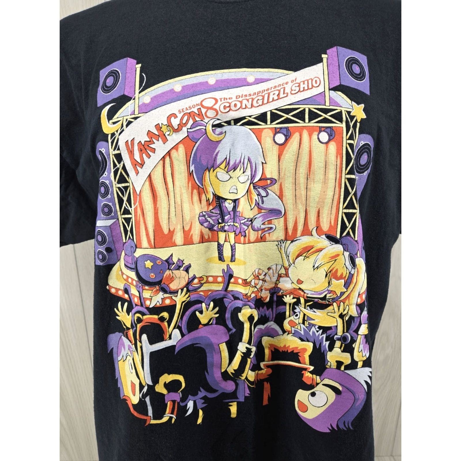 Gildan VINTAGE Kami Con Birmingham Alabama Anime Graphic T-Shirt XL Men Black Cotton Logo Short Sleeve Crew Neck Kami Con 90s Theme Convention UFO Spaceship Size US XL / EU 56 / 4 - 2 Thumbnail