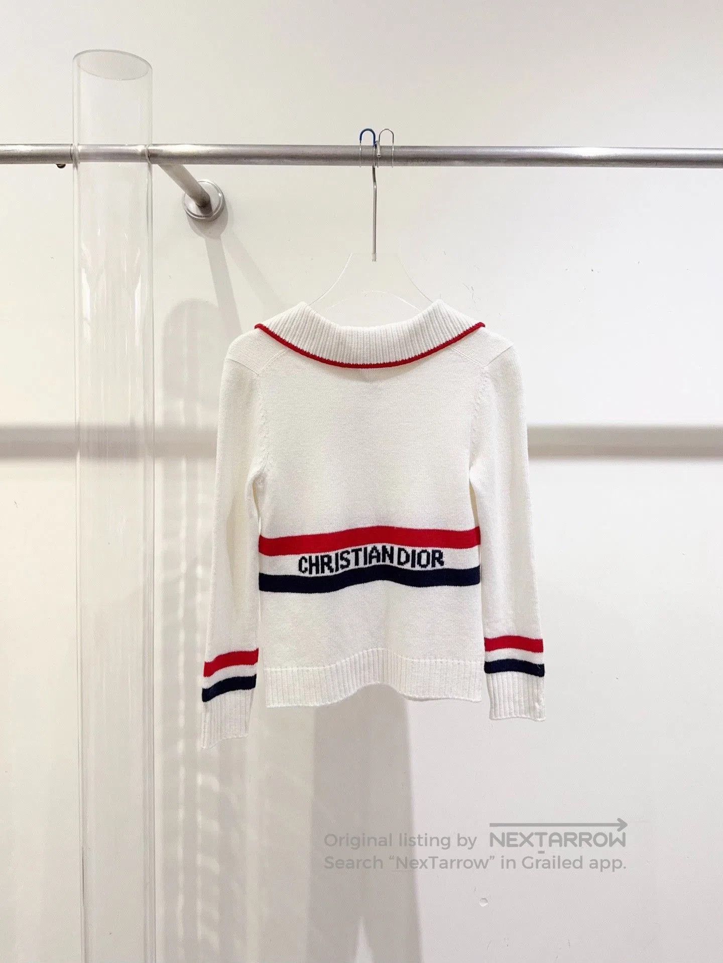 Dior Dior White Striped Sweater. Size XS / US 0-2 / IT 36-38 - 2 Thumbnail