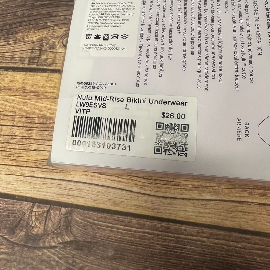 Lululemon Lululemon Wundermost Nulu Mid Rise Bikini Underwear NWT L Size ONE SIZE - 6 Thumbnail