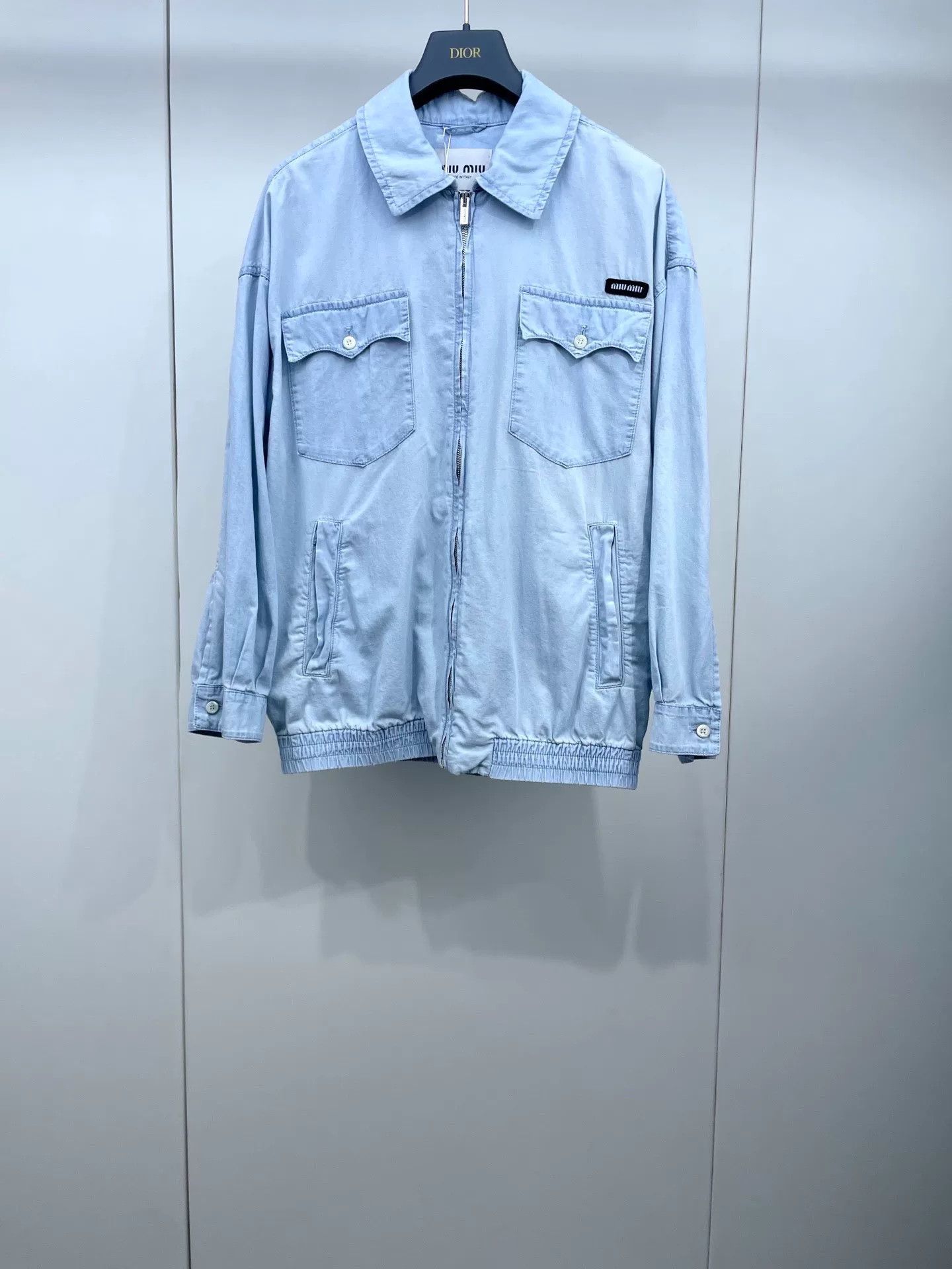 Miu Miu Miu Miu Washed Denim Zip Shirt Size XS / US 0-2 / IT 36-38 - 1 Thumbnail