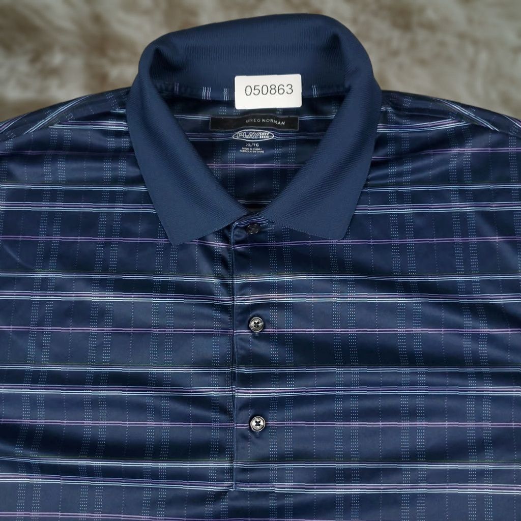 Vintage Greg Norman Polo Shirt Mens XL Blue Plaid Shark Golf Casual Short Sleeve Shirt Shoes? Size US XL / EU 56 / 4 - 1 Thumbnail