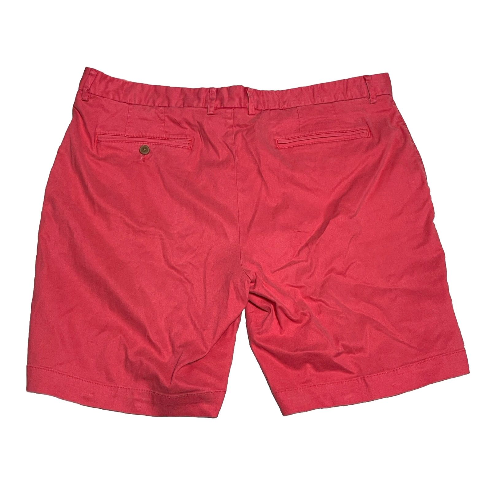 Vintage B Draddy Shorts Men 38 Salmon Pink Inseam 9" Flat Front Zip/Button Breathable Cotton Blend Chino Regular Country Theme Mens Size US 38 / EU 54 - 4 Thumbnail