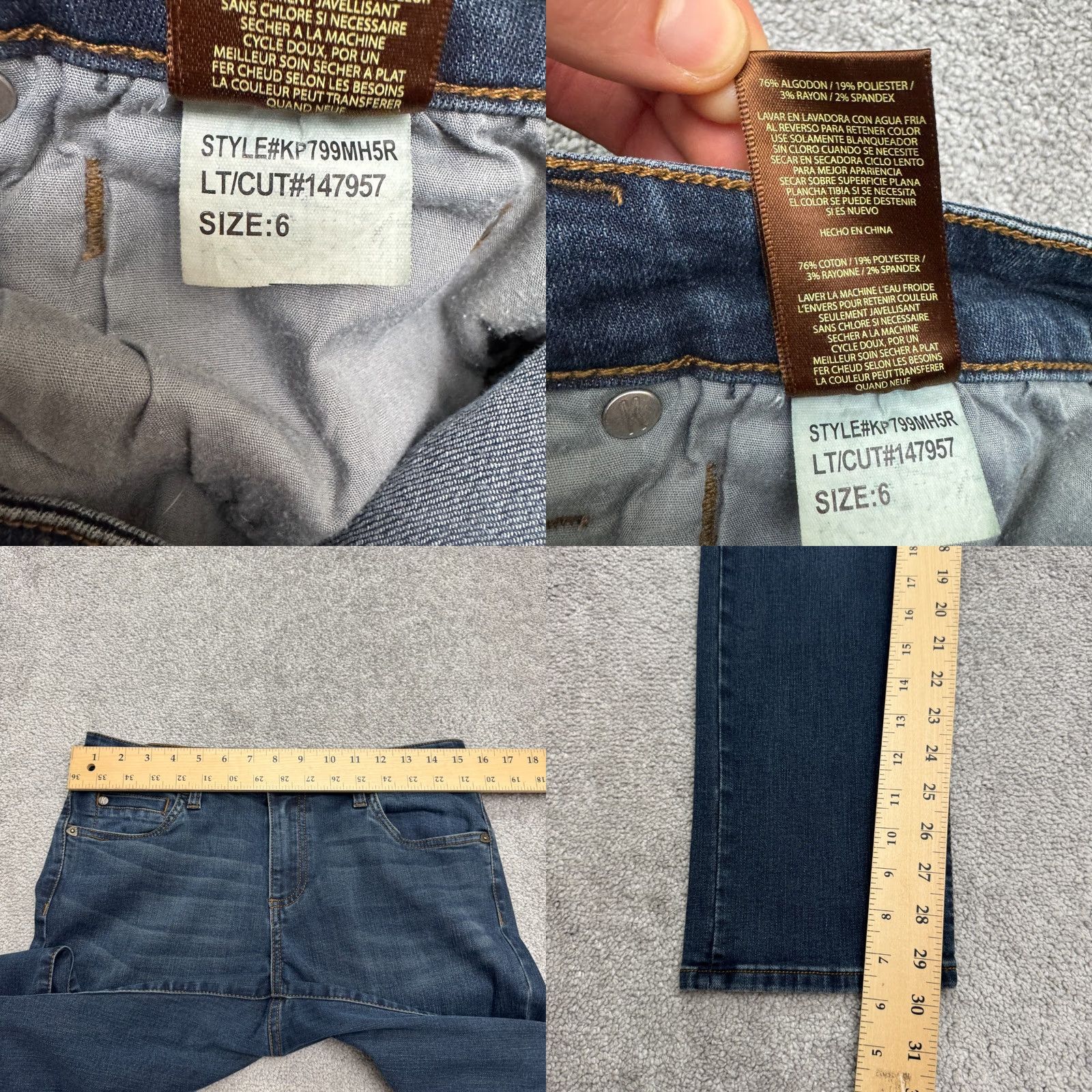 Vintage VINTAGE KUT from The Kloth Katy Jeans Women 6 Denim Blue Dark Wash Regular Stretch 5-Pocket Boyfriend Fit Womens Jeans Size 28" / US 6 / IT 42 - 9 Thumbnail