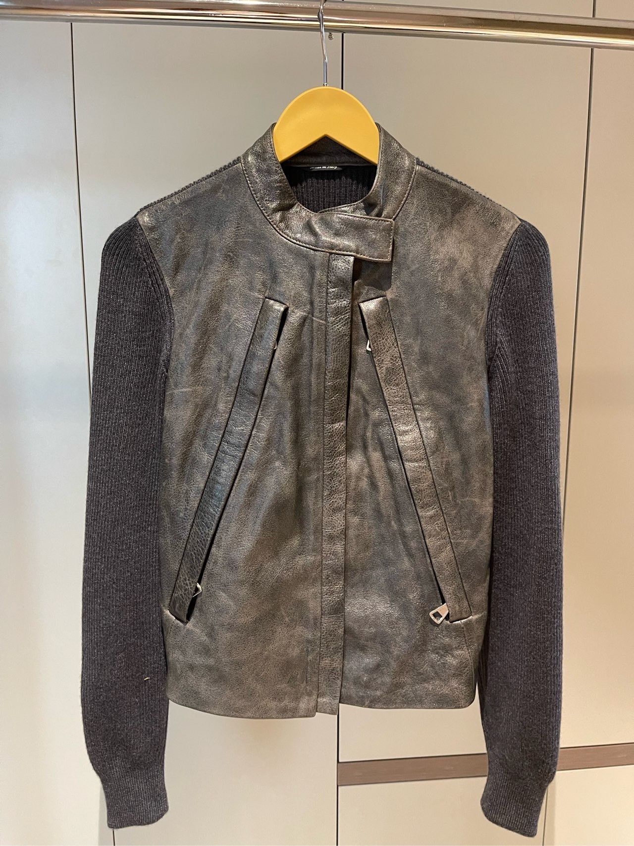 Maison Margiela Maison Margiela Locomotive leather knitted black zipper jac Size US XXS / EU 40 - 1 Thumbnail