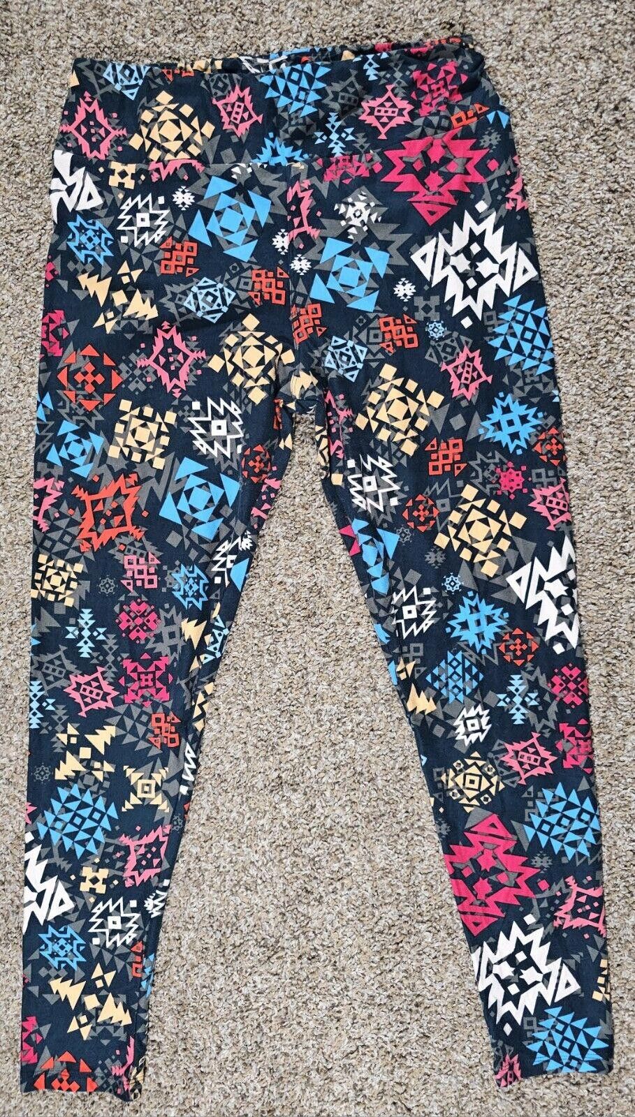 Designer lularoe abstract TC TALL & CURVY legging Size 30" / US 8 / IT 44 - 1 Thumbnail