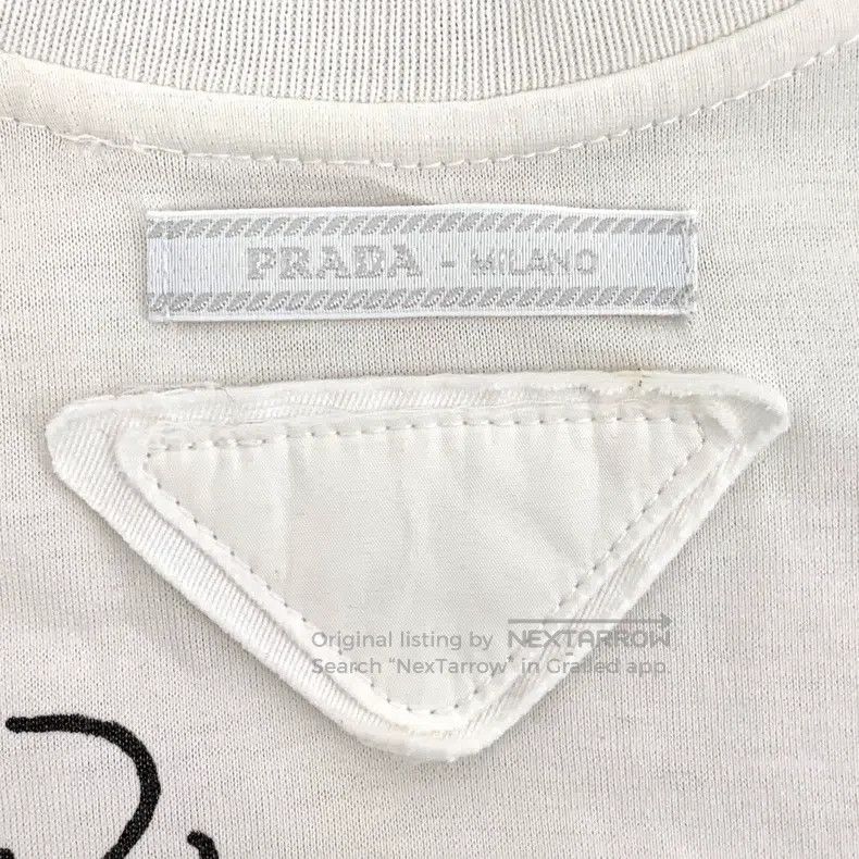 Prada Prada White figure printed cotton round-neck short-sleeved Size US XS / EU 42 / 0 - 6 Thumbnail