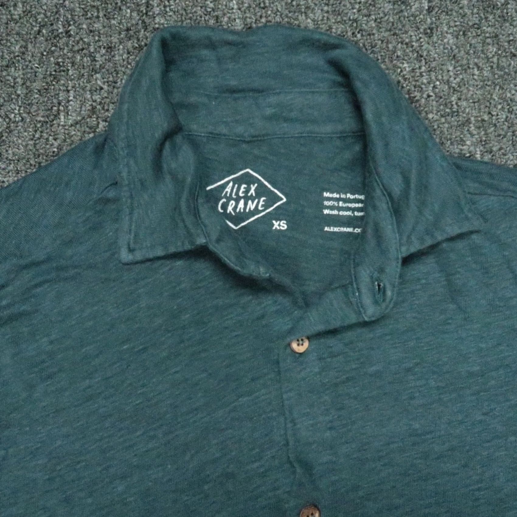 Vintage Alex Crane Shirt Mens XS Blue Short Sleeve European Linen Camp Collar Button-Up Size US XS / EU 42 / 0 - 2 Thumbnail