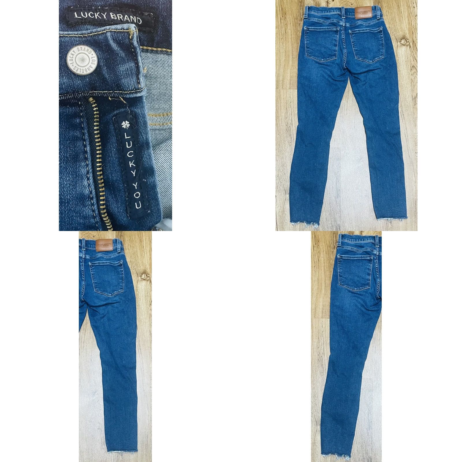 Lucky Brand LUCKY BRAND Women’s Los Angeles Denim Jeans 4 Blue Frayed Straight Leg Slim 24in Inseam 5-Pocket Baggy? No, Frayed not Distressed Size 27" / US 4 / IT 40 - 8 Thumbnail