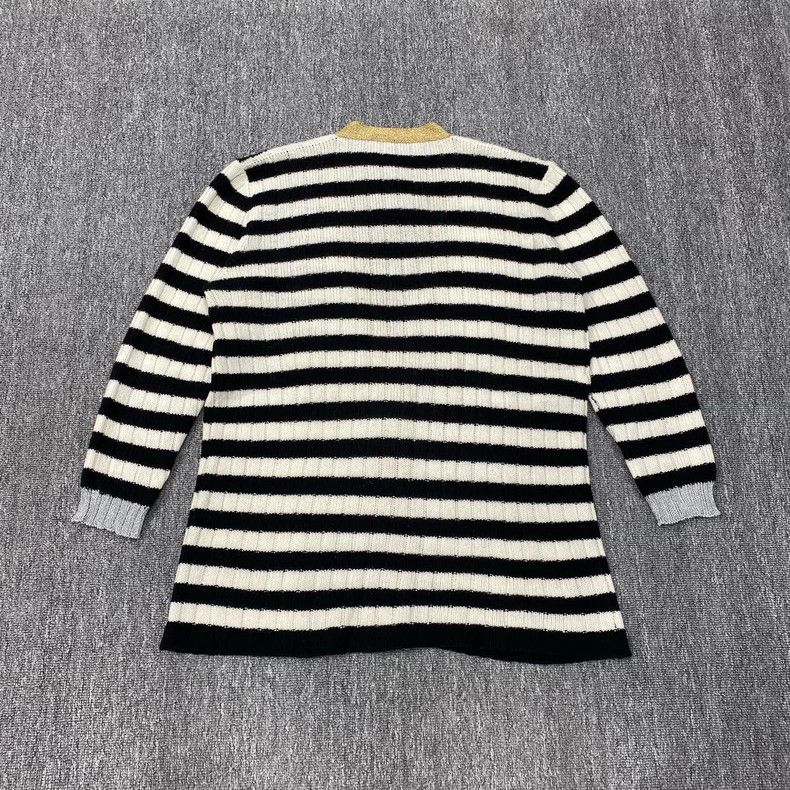 Gucci GucciBlack and white striped floral embroidered sweater jac Size XS / US 0-2 / IT 36-38 - 2 Thumbnail