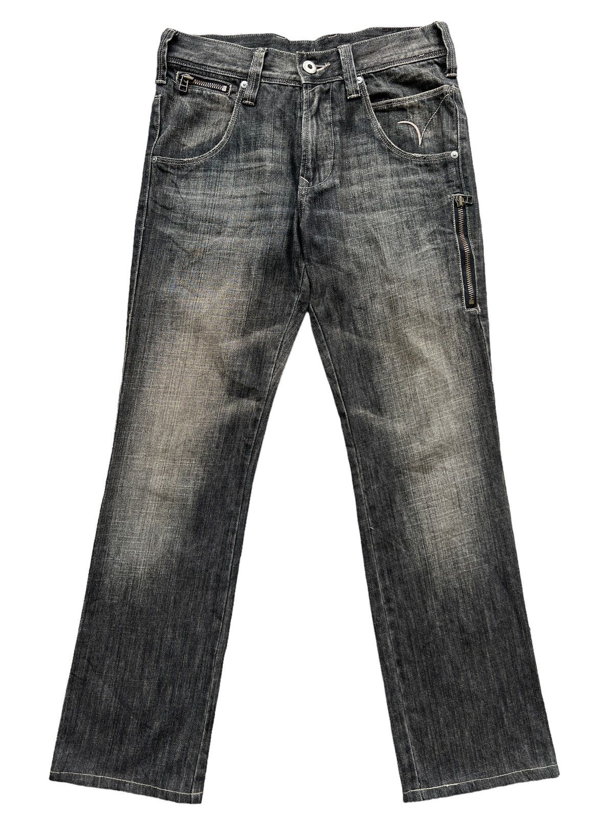 Japanese Brand Japanese Brand Straight Cut Buckle Back Denim Jeans 29x29.5 Size US 29 - 2 Thumbnail