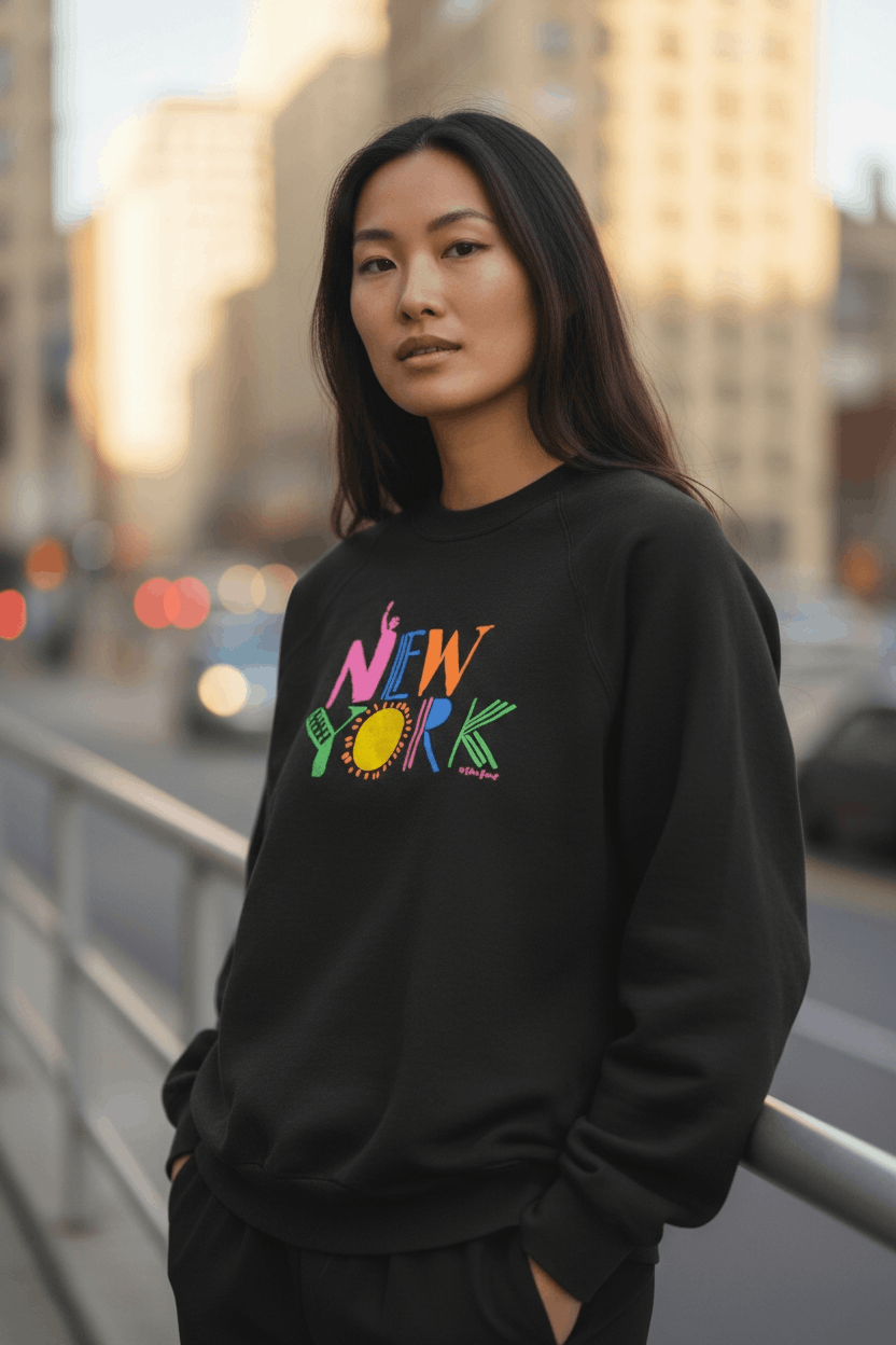 Vintage Vintage 90's NEW YORK Big Logo Jumper Sweatshirt Size US S / EU 44-46 / 1 - 1 Thumbnail